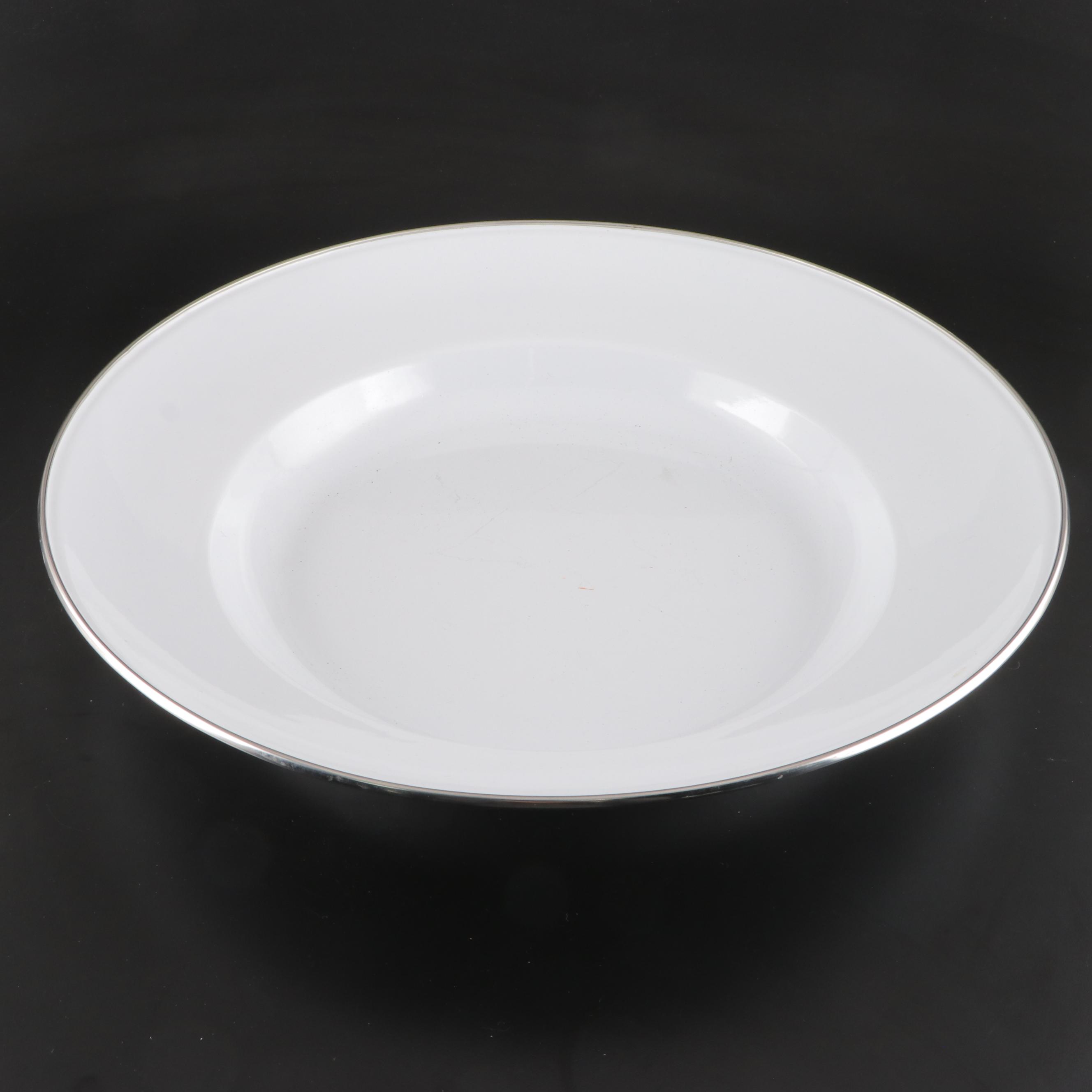 Hacienda Real Pewter Cabbage Bowl and Pottery Barn Serving Bowl