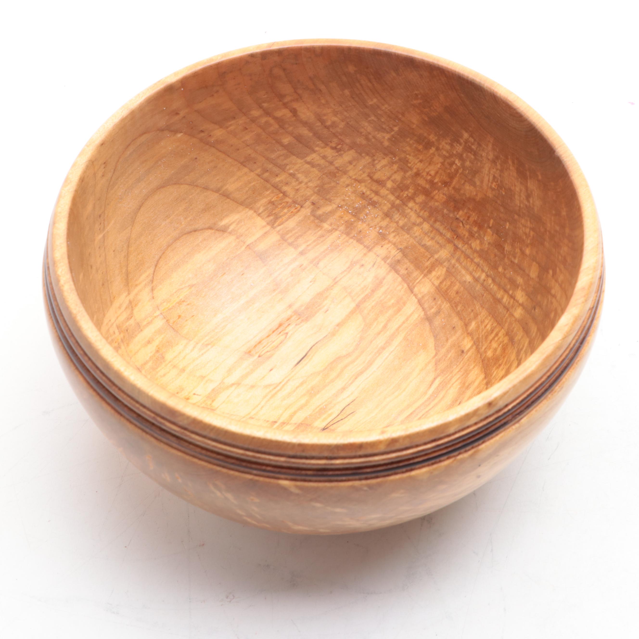 Artisan Made Turned Red Maple Bowl, 2007