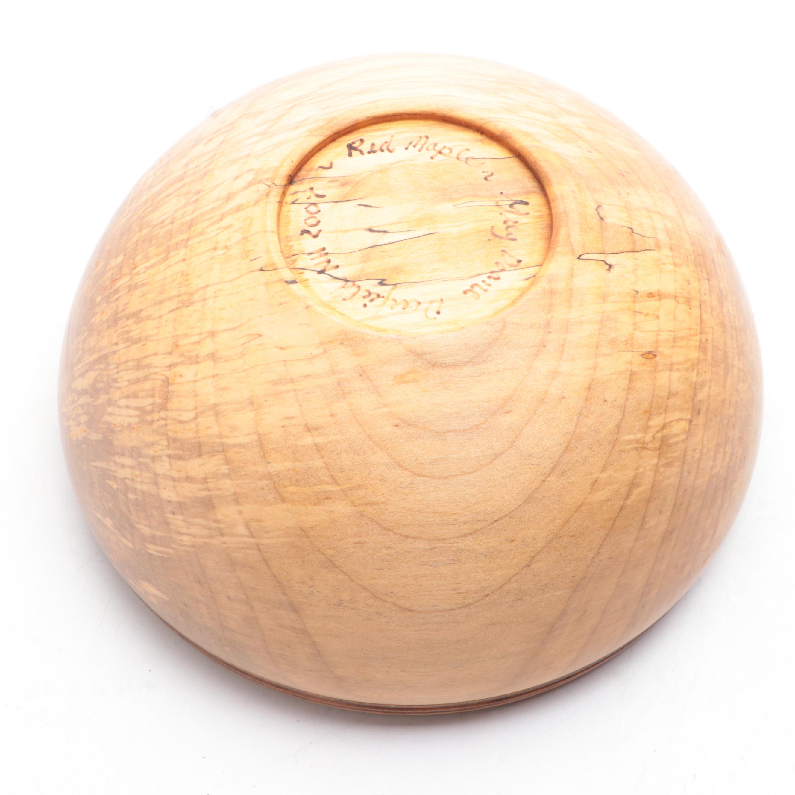 Artisan Made Turned Red Maple Bowl, 2007