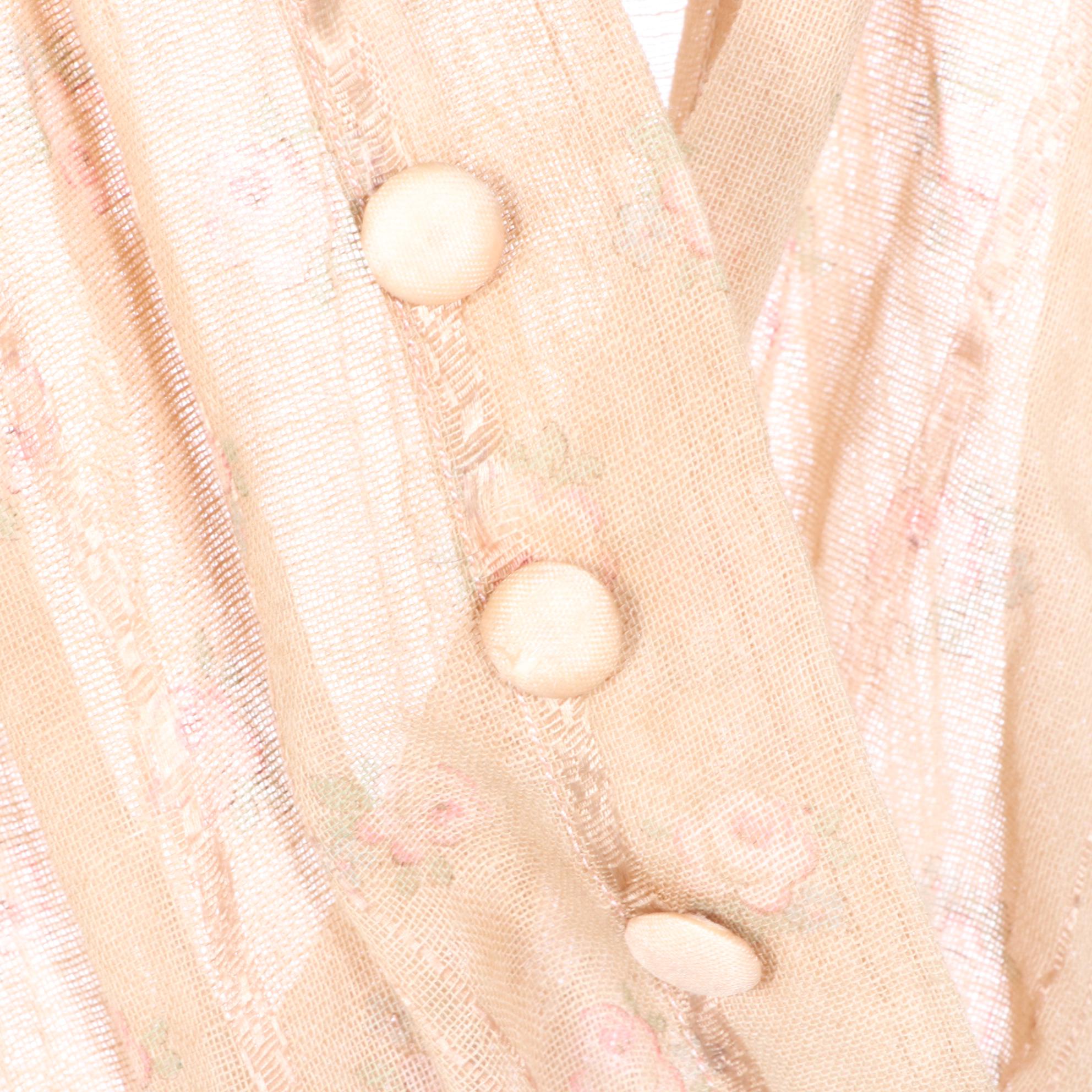 Day Dress in Embroidered Cotton Mull with Lace, Late 19th/Early 20th Century