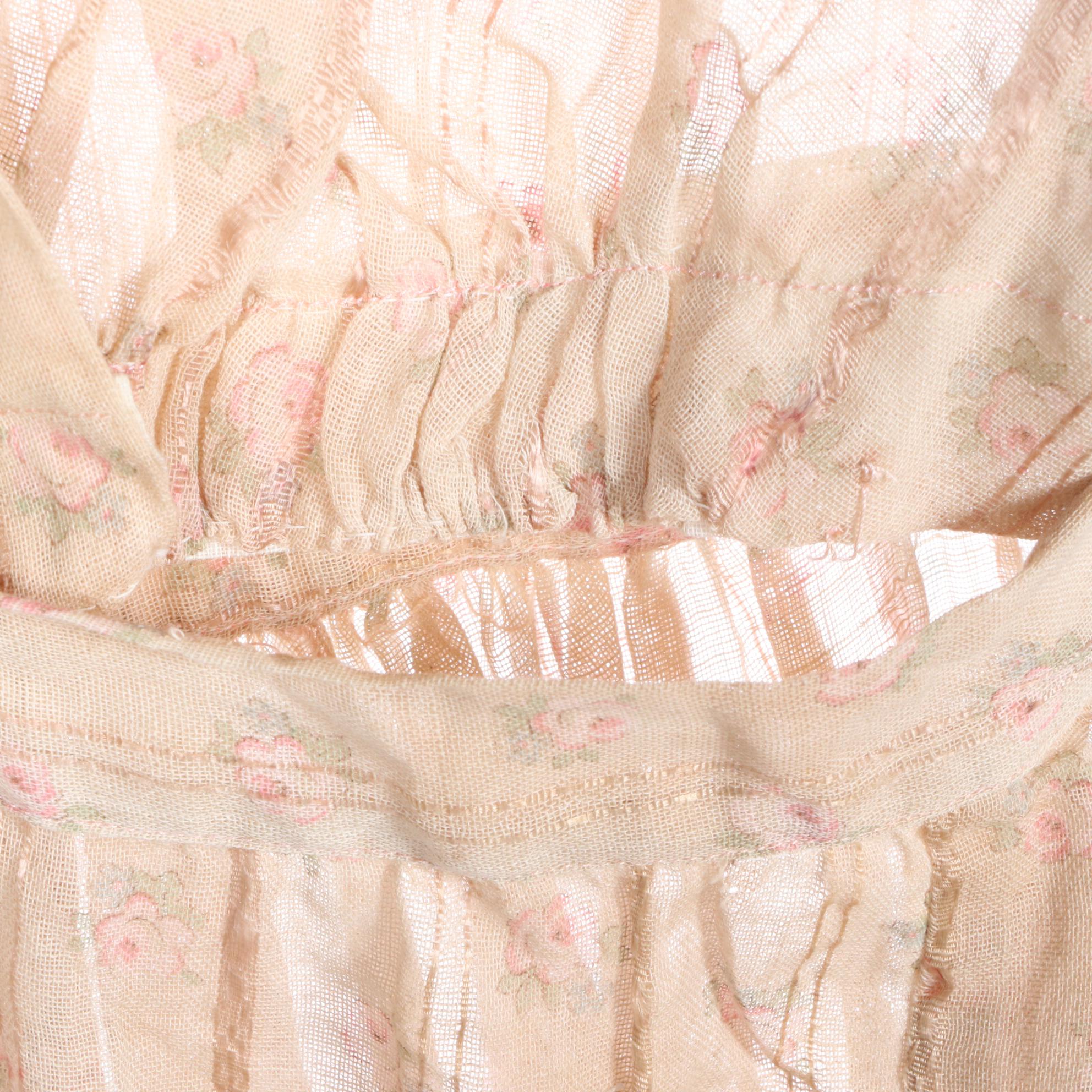 Day Dress in Embroidered Cotton Mull with Lace, Late 19th/Early 20th Century