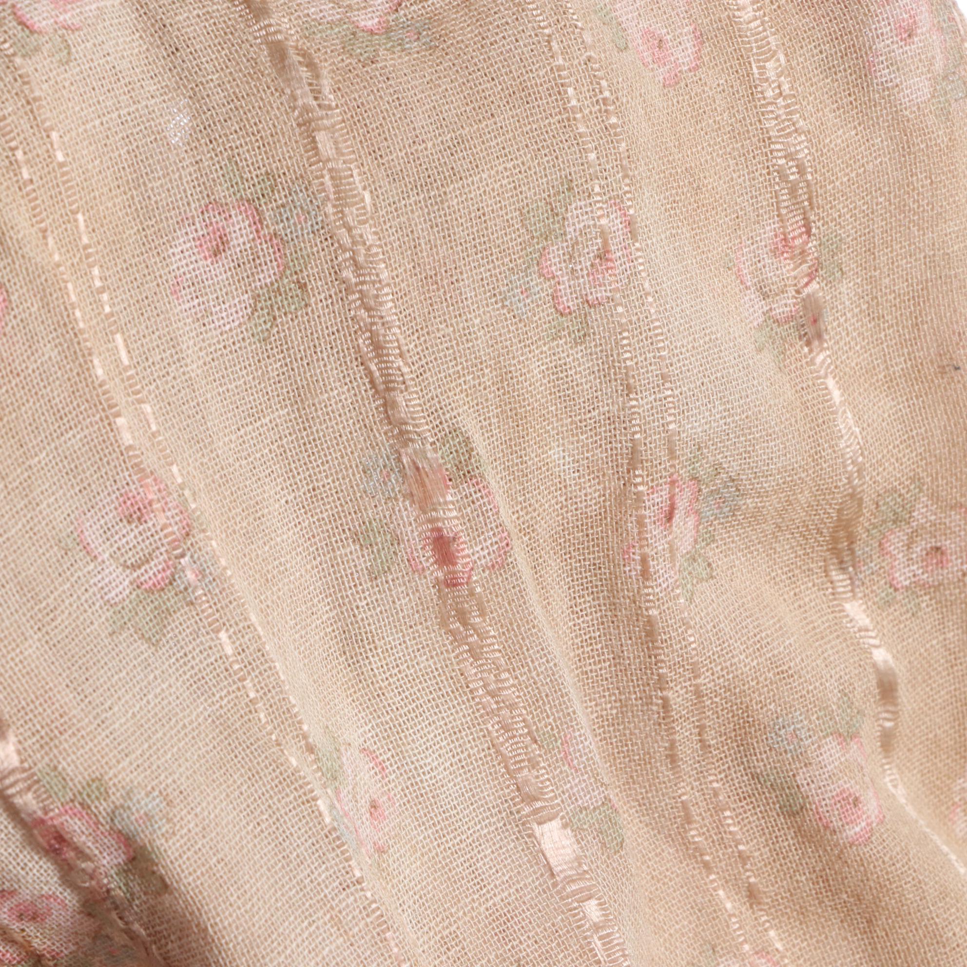 Day Dress in Embroidered Cotton Mull with Lace, Late 19th/Early 20th Century