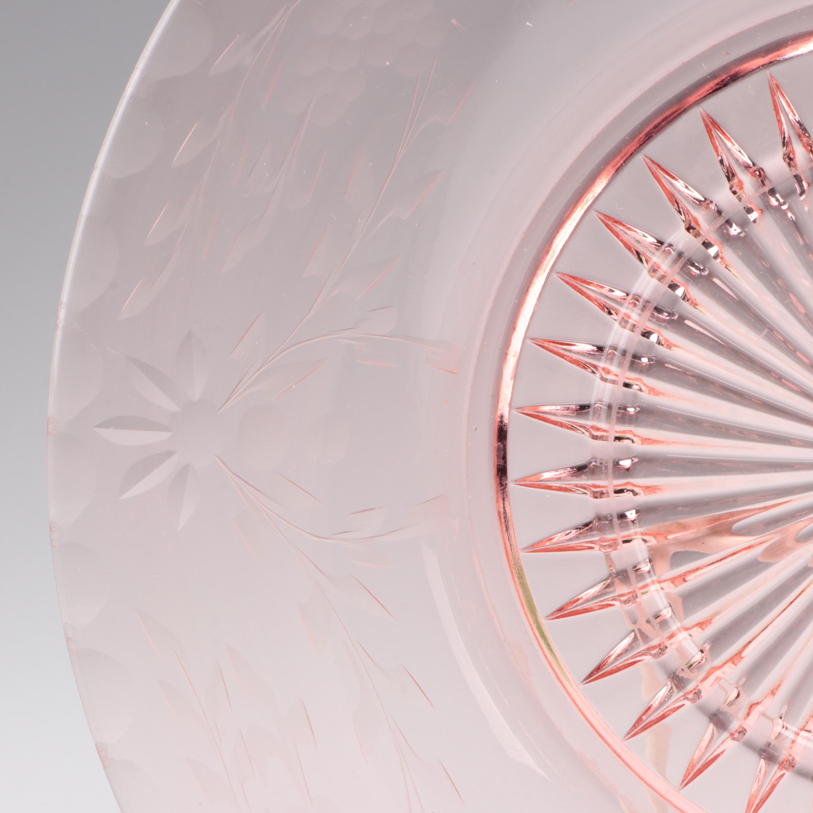 Fostoria "American" Pink and Clear with Other Depression Glass Tableware