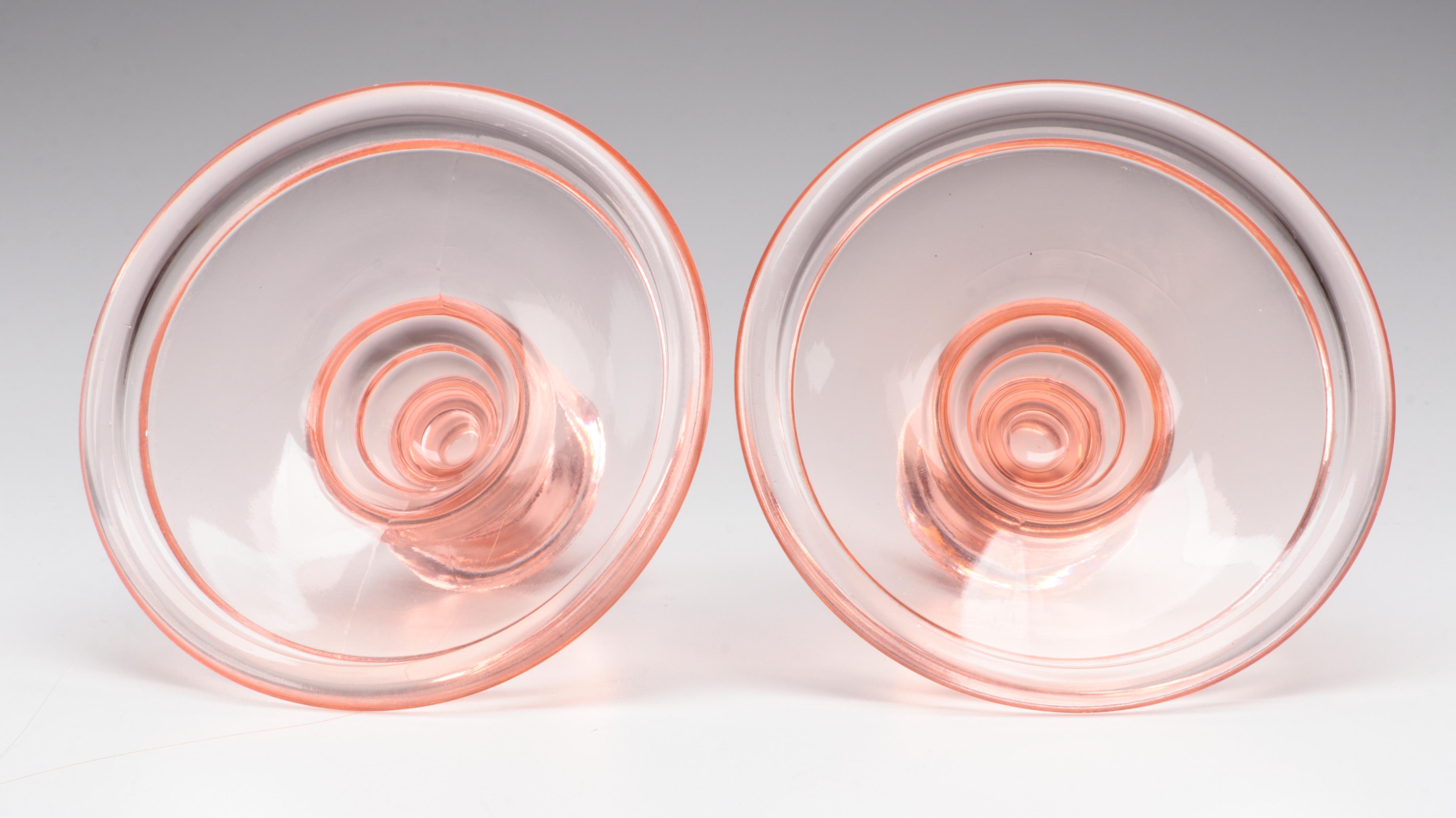 Fostoria "American" Pink and Clear with Other Depression Glass Tableware