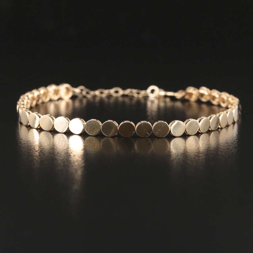 14K Mirror Dot Link Bracelet