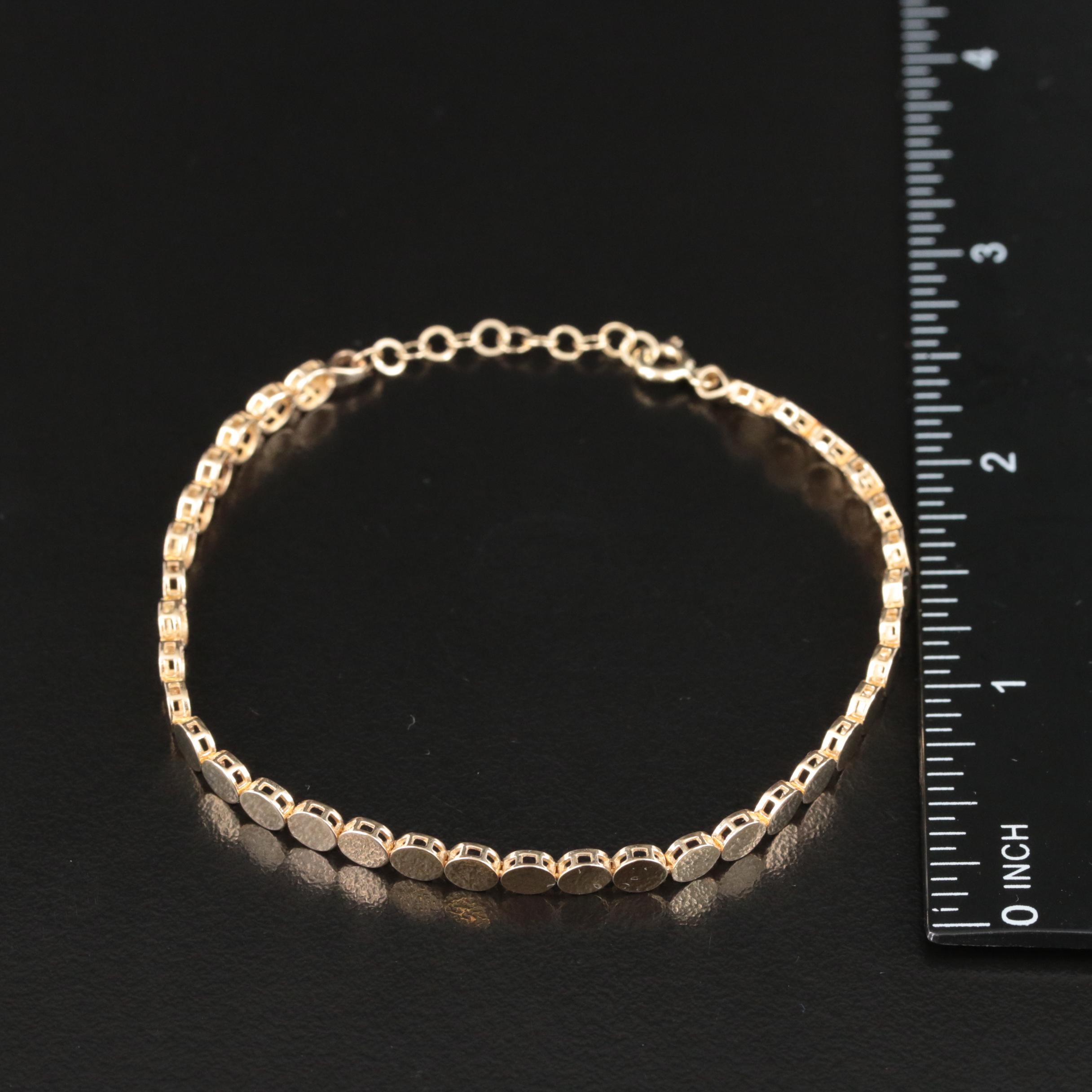 14K Mirror Dot Link Bracelet