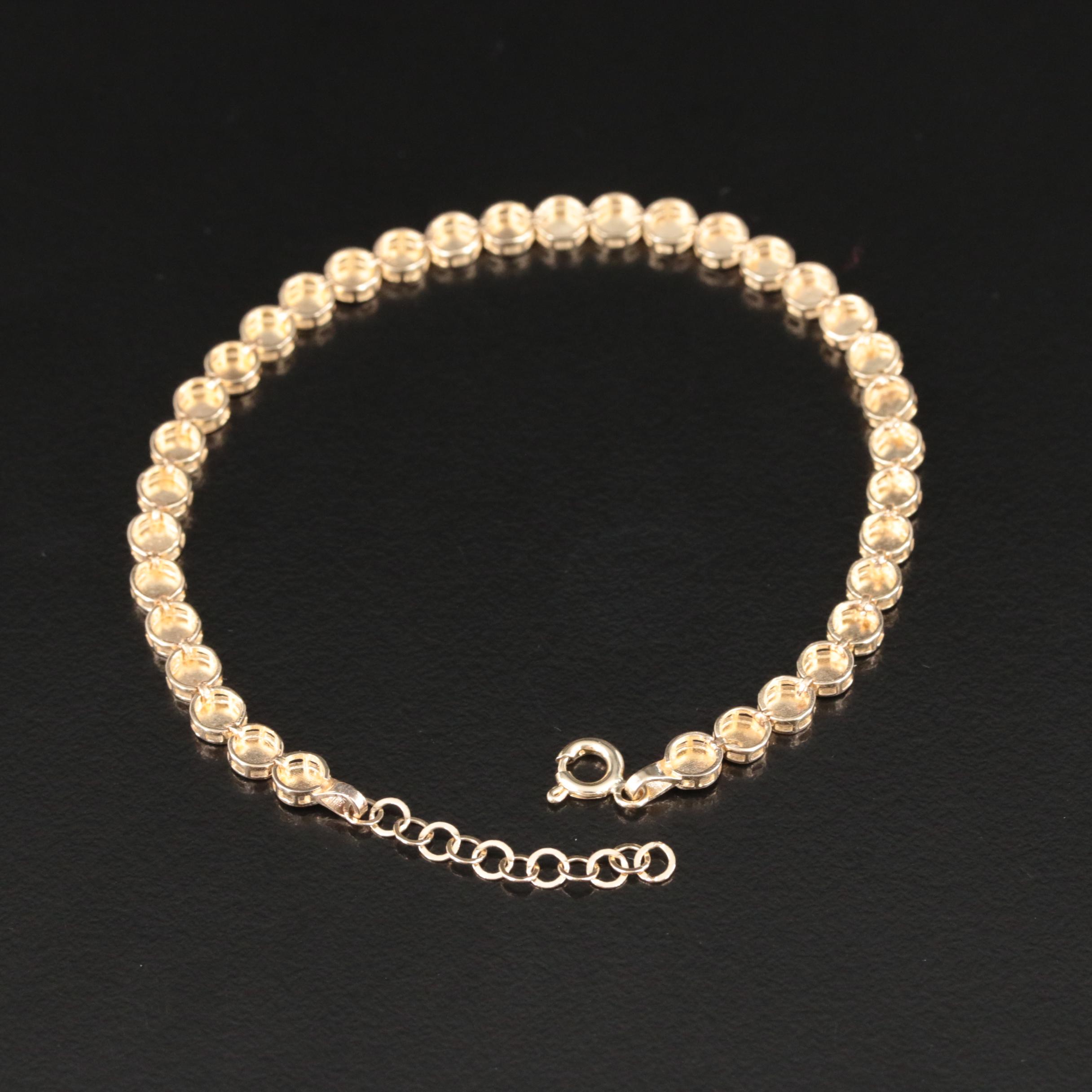 14K Mirror Dot Link Bracelet