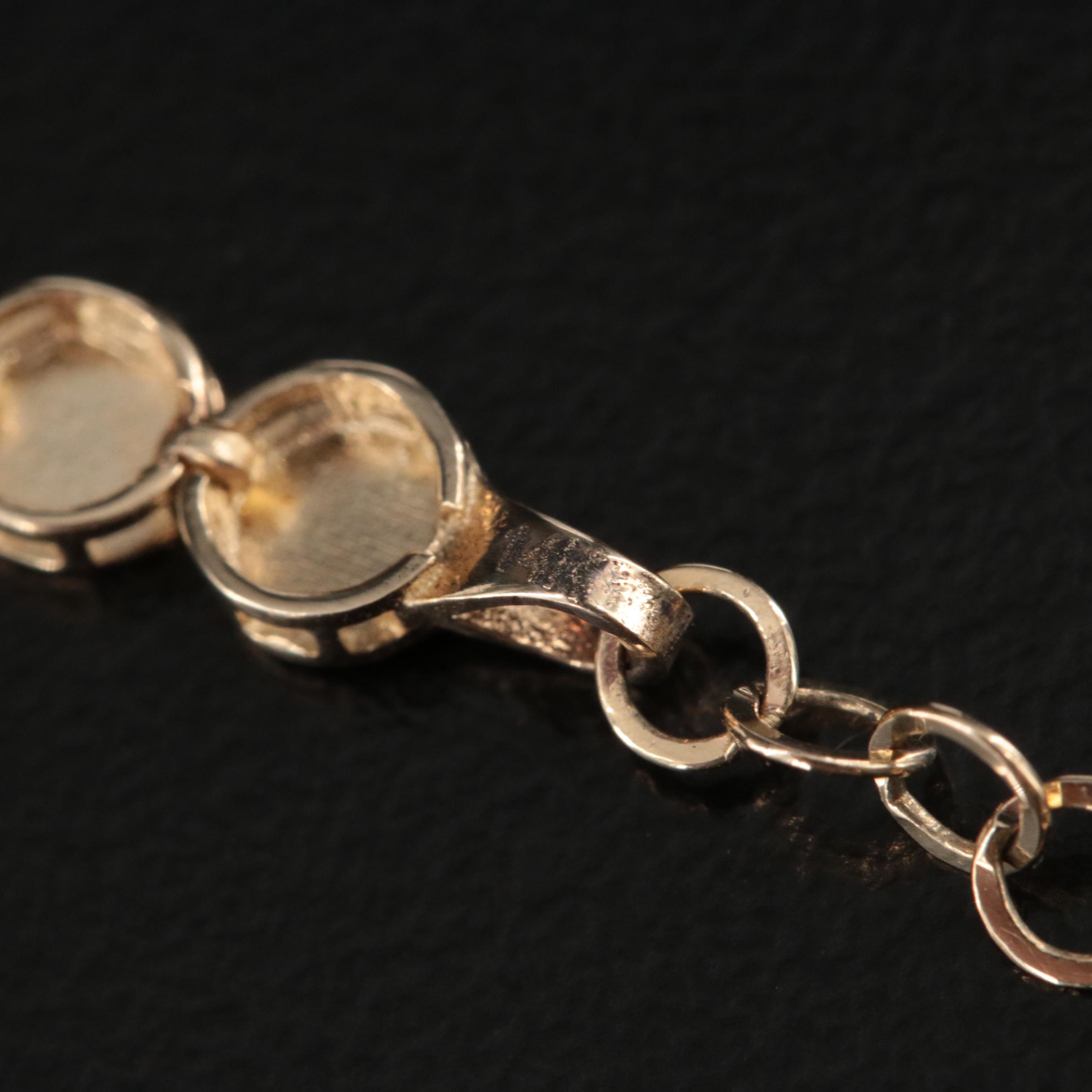 14K Mirror Dot Link Bracelet