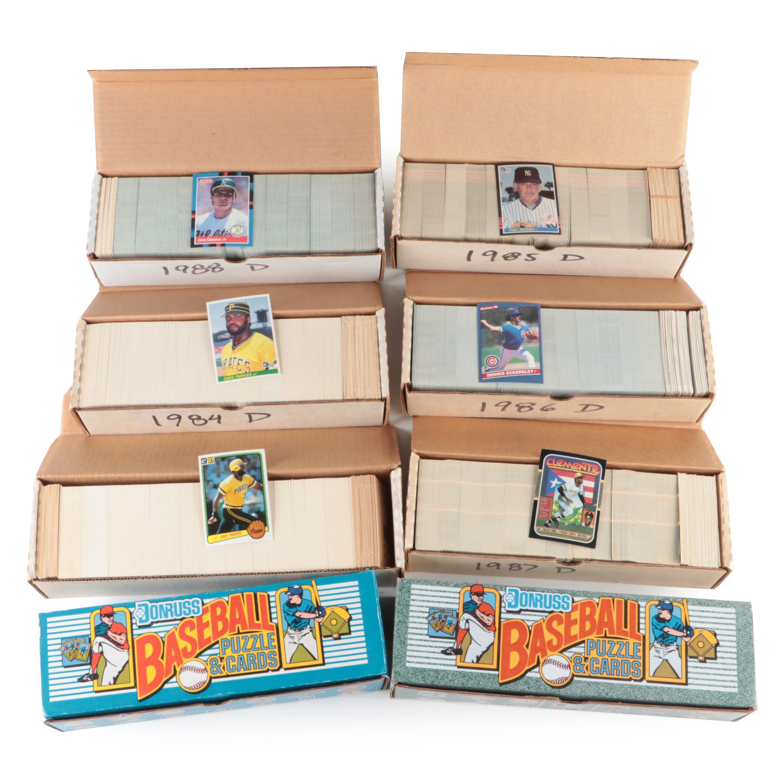 1983 to 1990 Donruss Baseball Cards Near Sets with Canseco, More