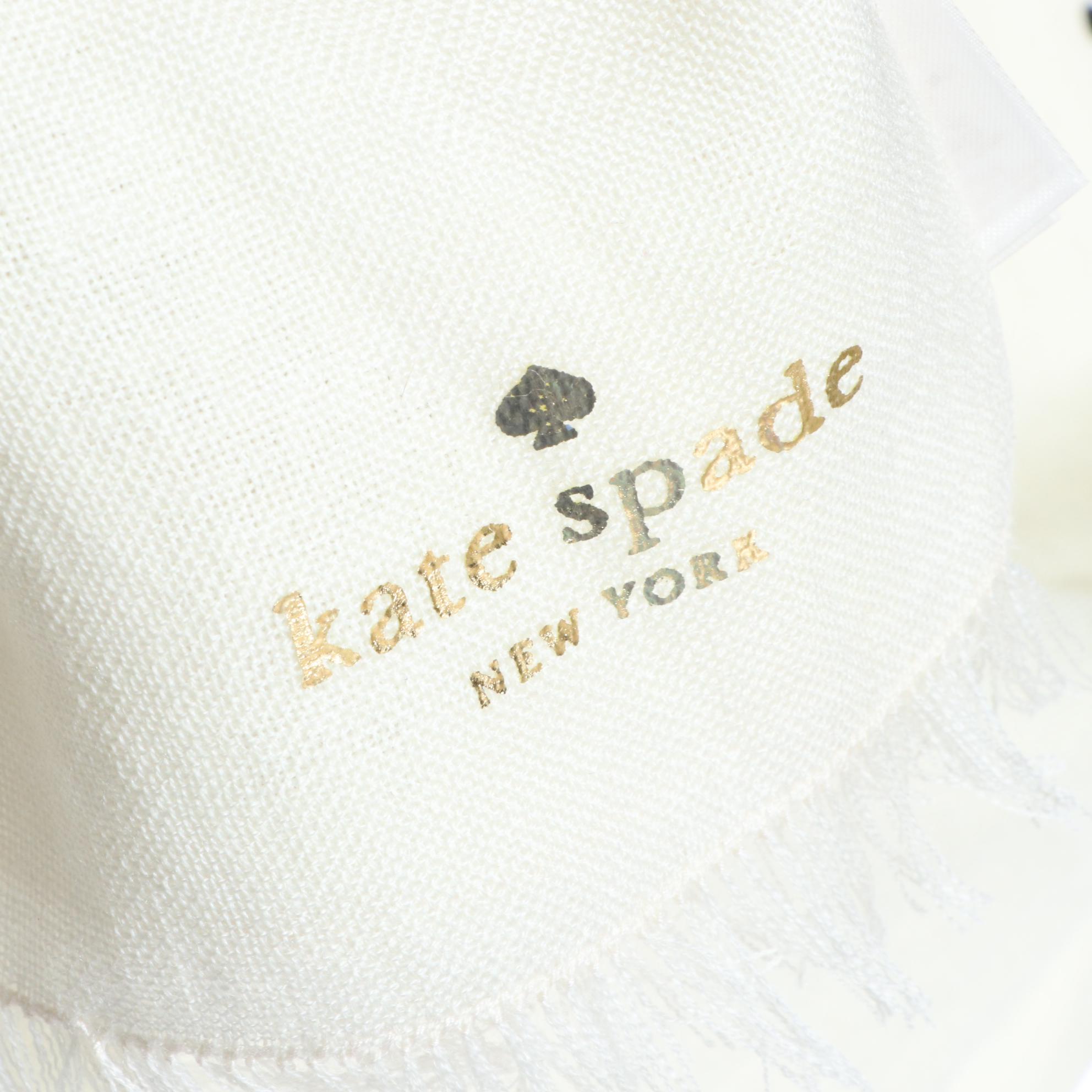 Kate Spade New York Embroidered Wrap Scarf with Ann Taylor Jackets and Sweater