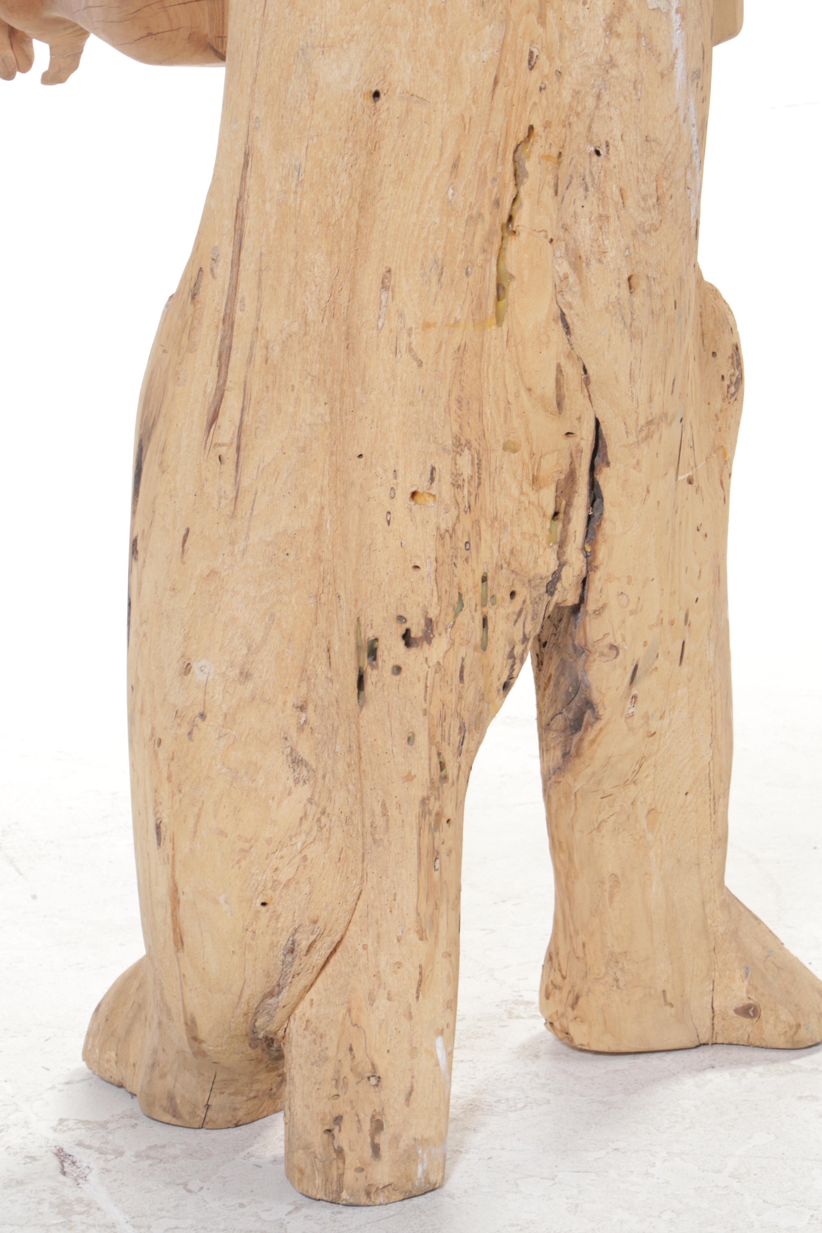 Anthropomorphic Carved Log "Arm" Chair