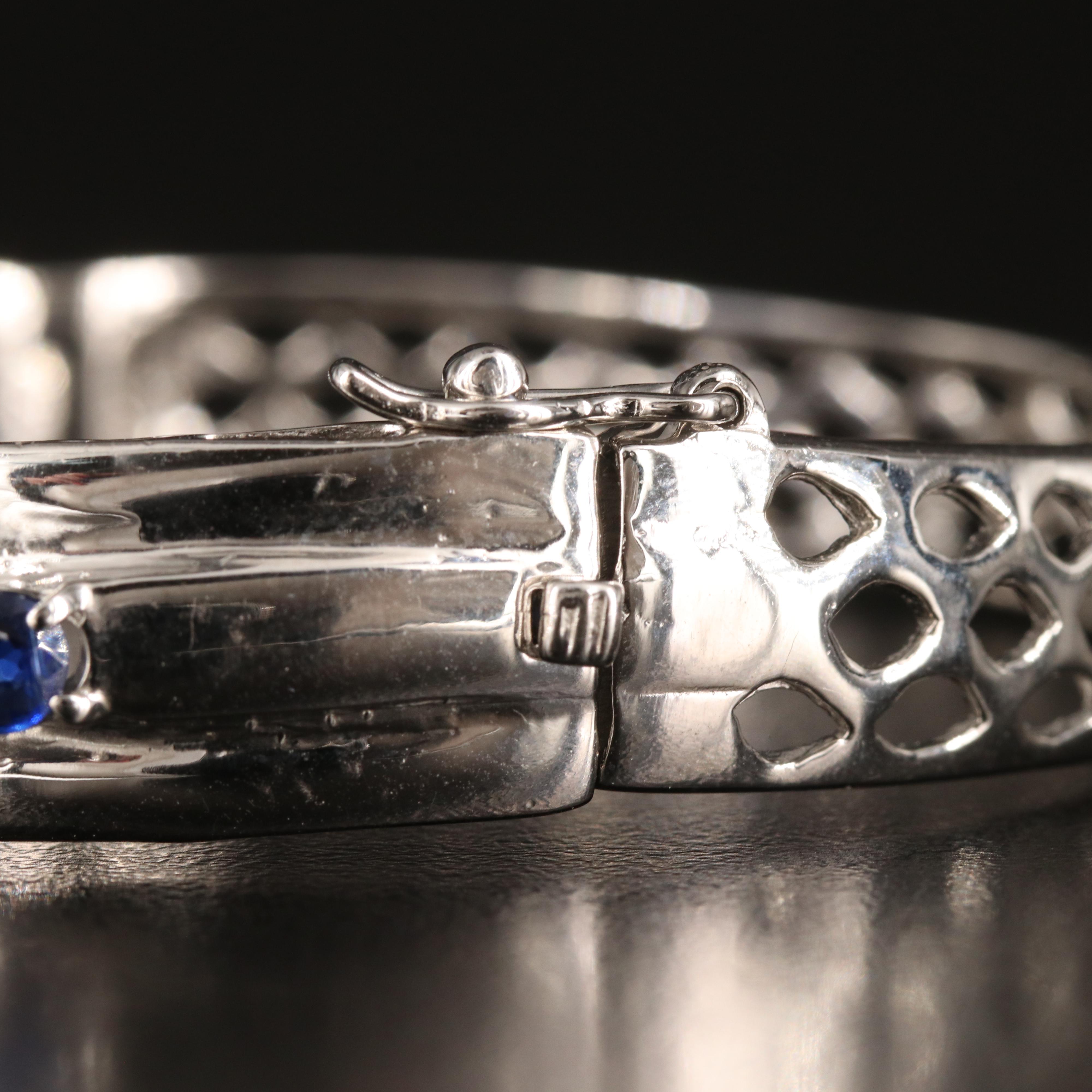 Sterling Kyanite Hinged Bangle