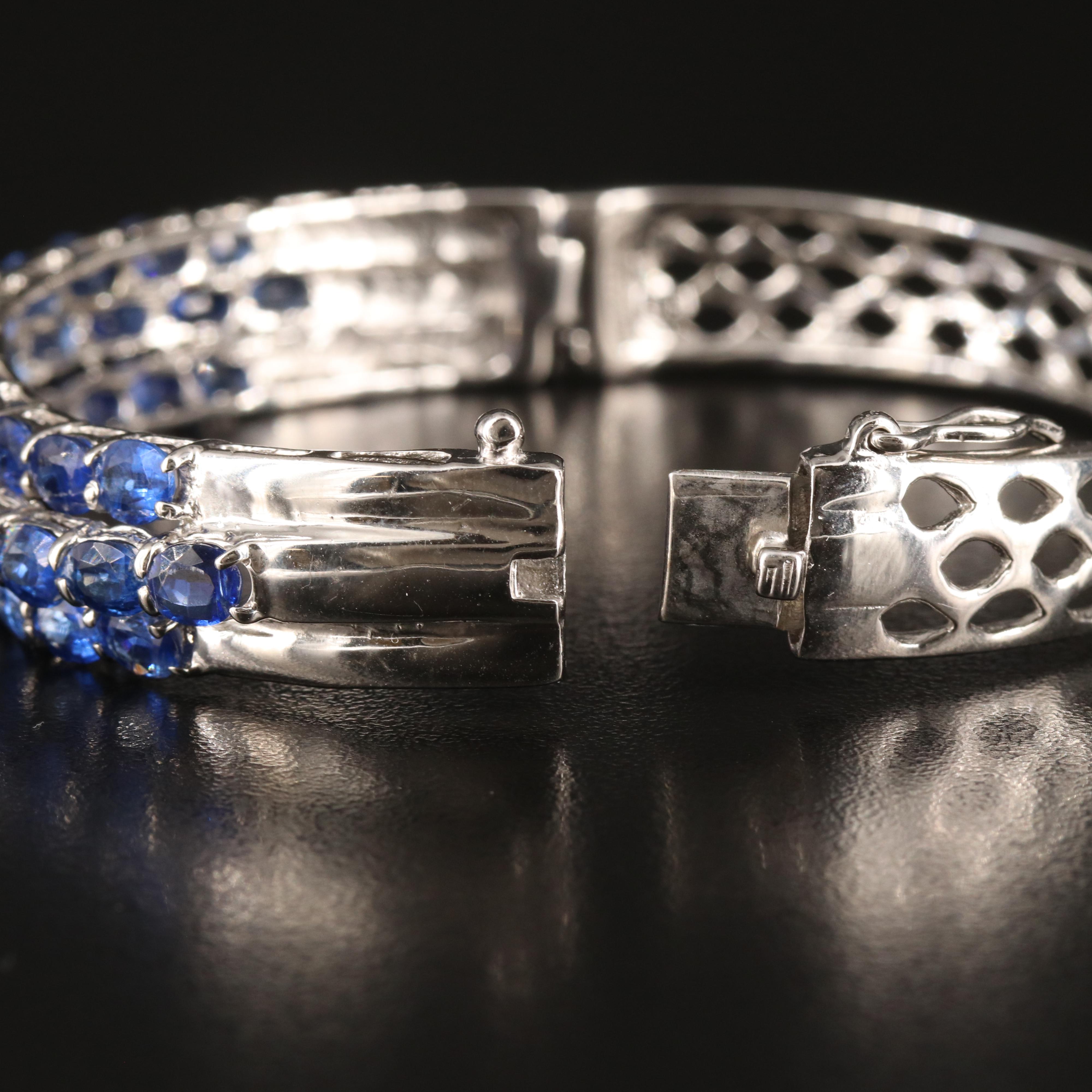 Sterling Kyanite Hinged Bangle