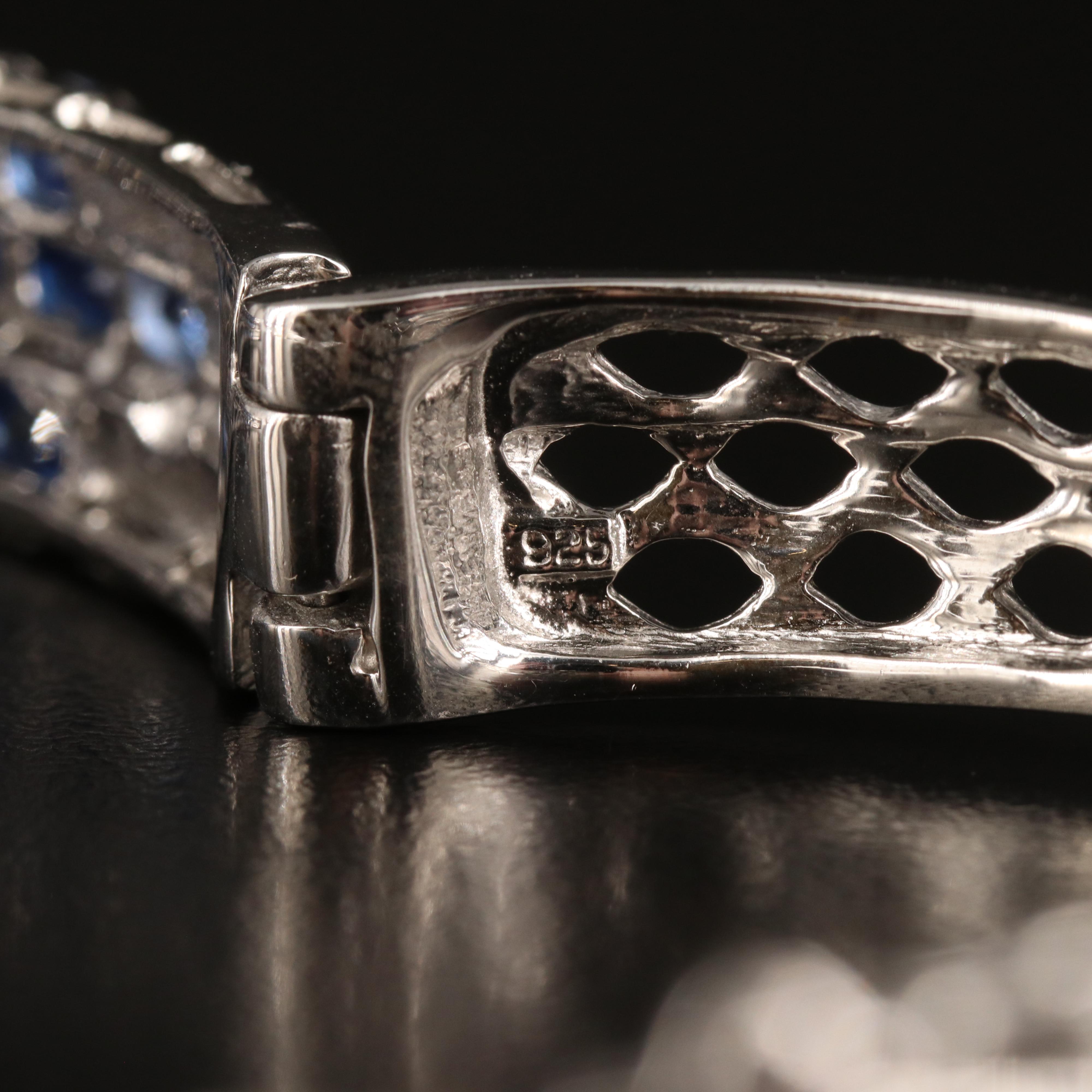 Sterling Kyanite Hinged Bangle