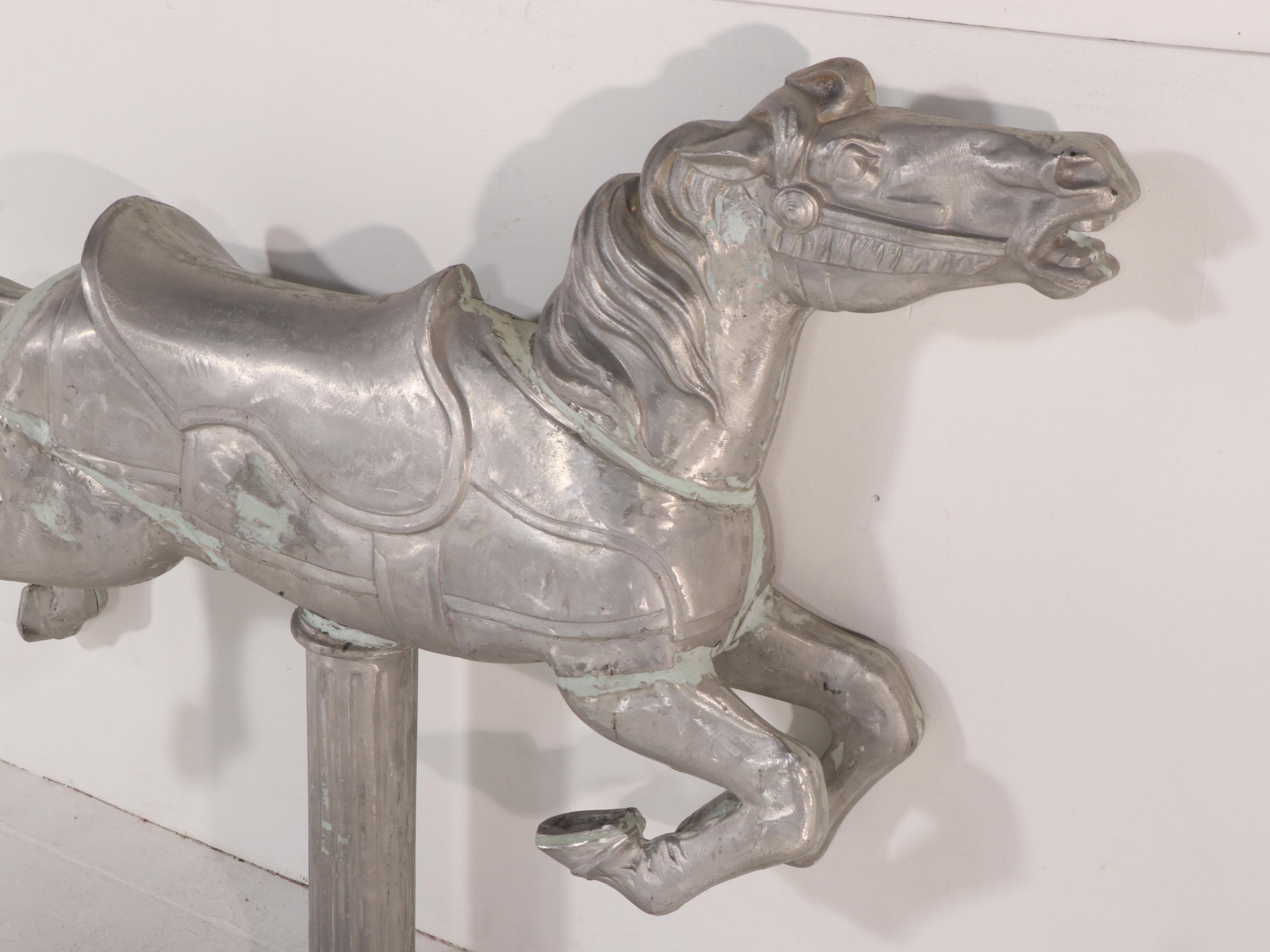 Coca-Cola Cast Aluminum Carousel Style Horse, Mid-20th Century