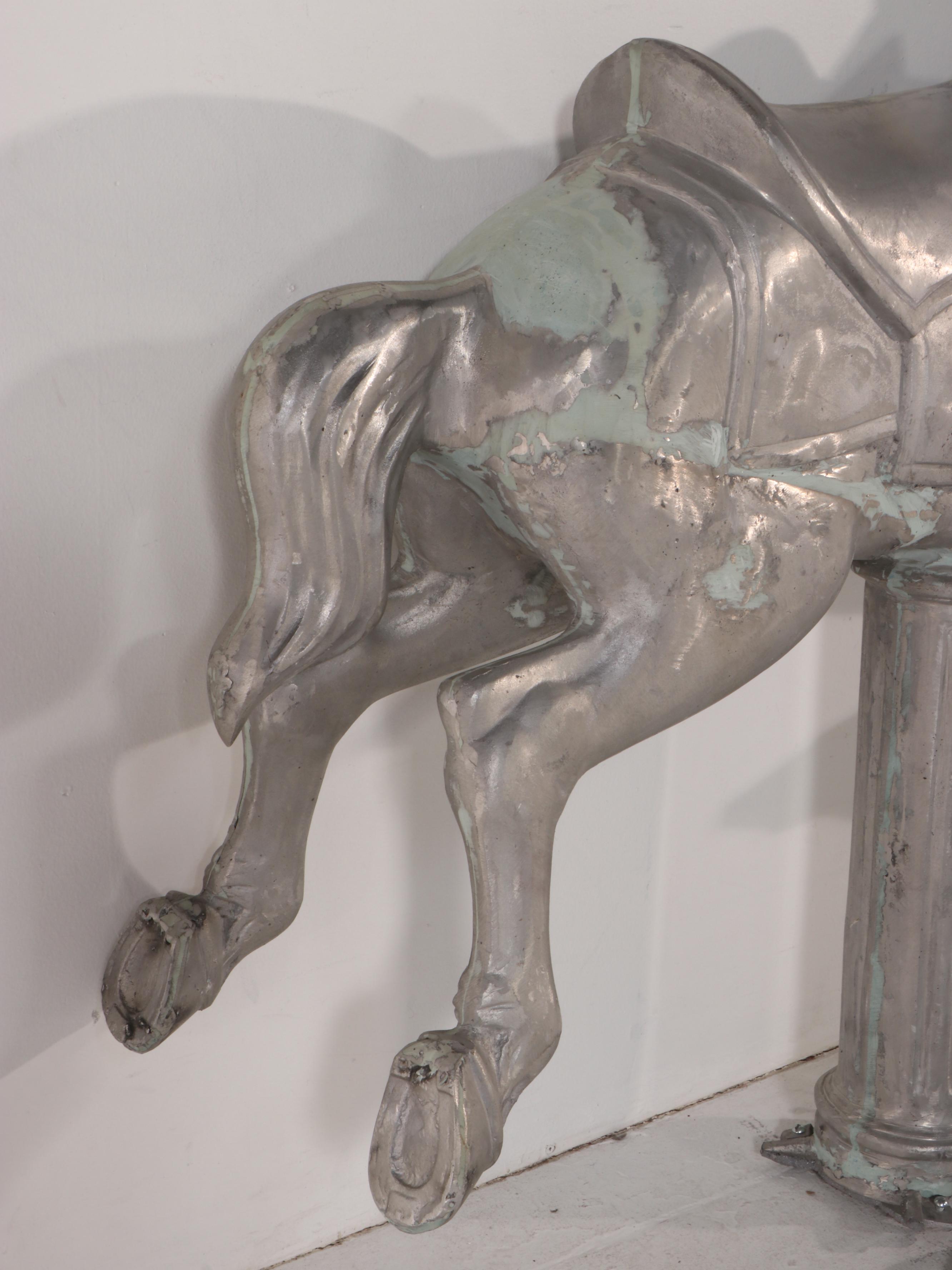Coca-Cola Cast Aluminum Carousel Style Horse, Mid-20th Century