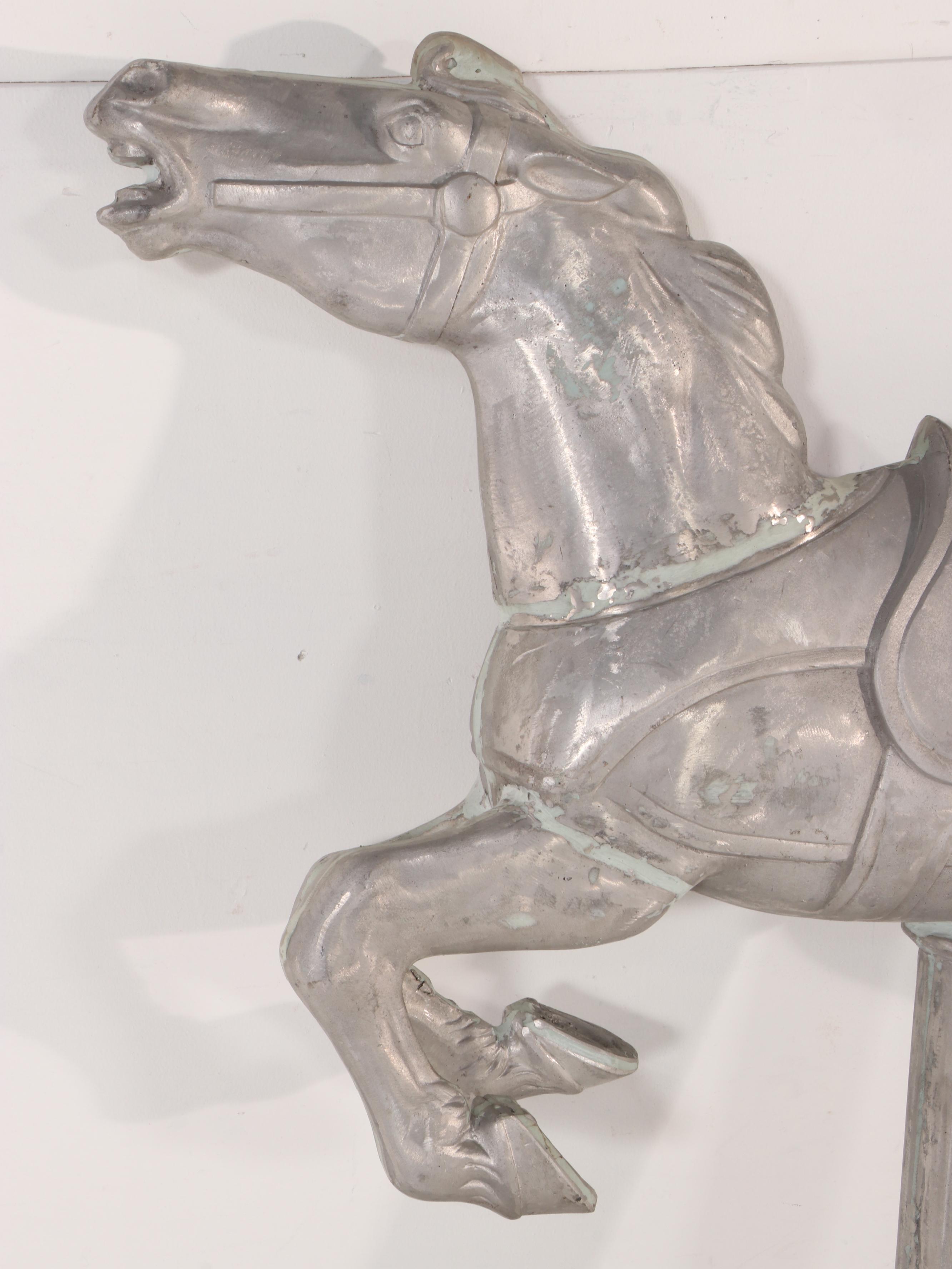 Coca-Cola Cast Aluminum Carousel Style Horse, Mid-20th Century