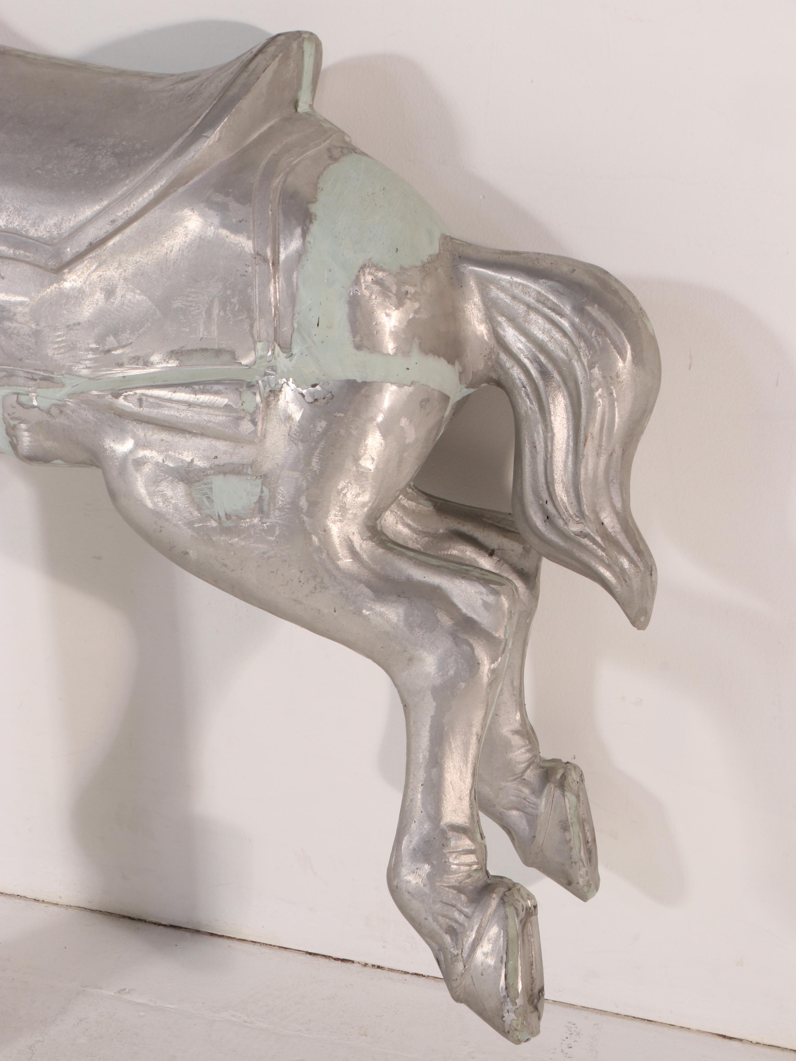 Coca-Cola Cast Aluminum Carousel Style Horse, Mid-20th Century