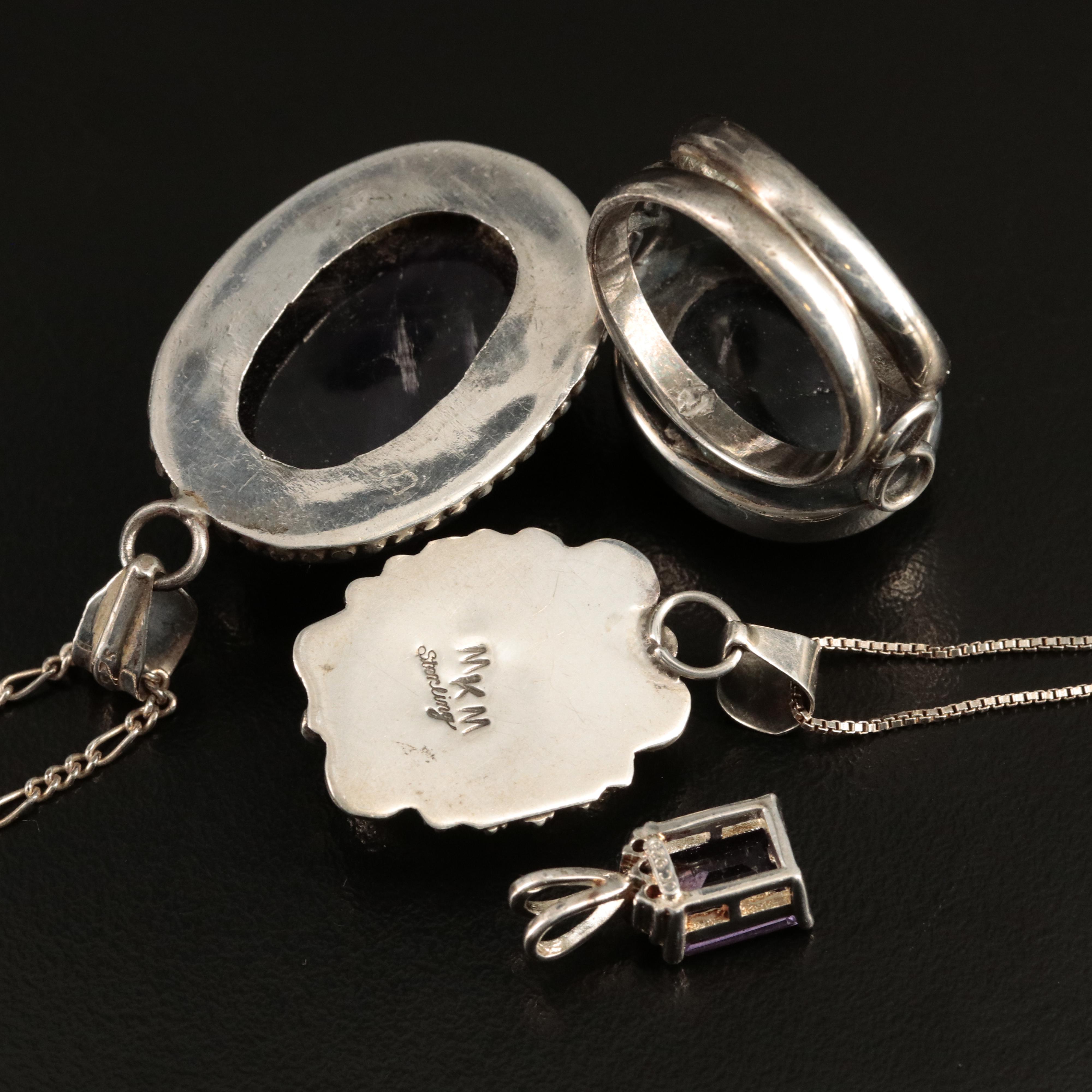 Sterling Jewelry Selection with Mother-of-Pearl and Amethyst