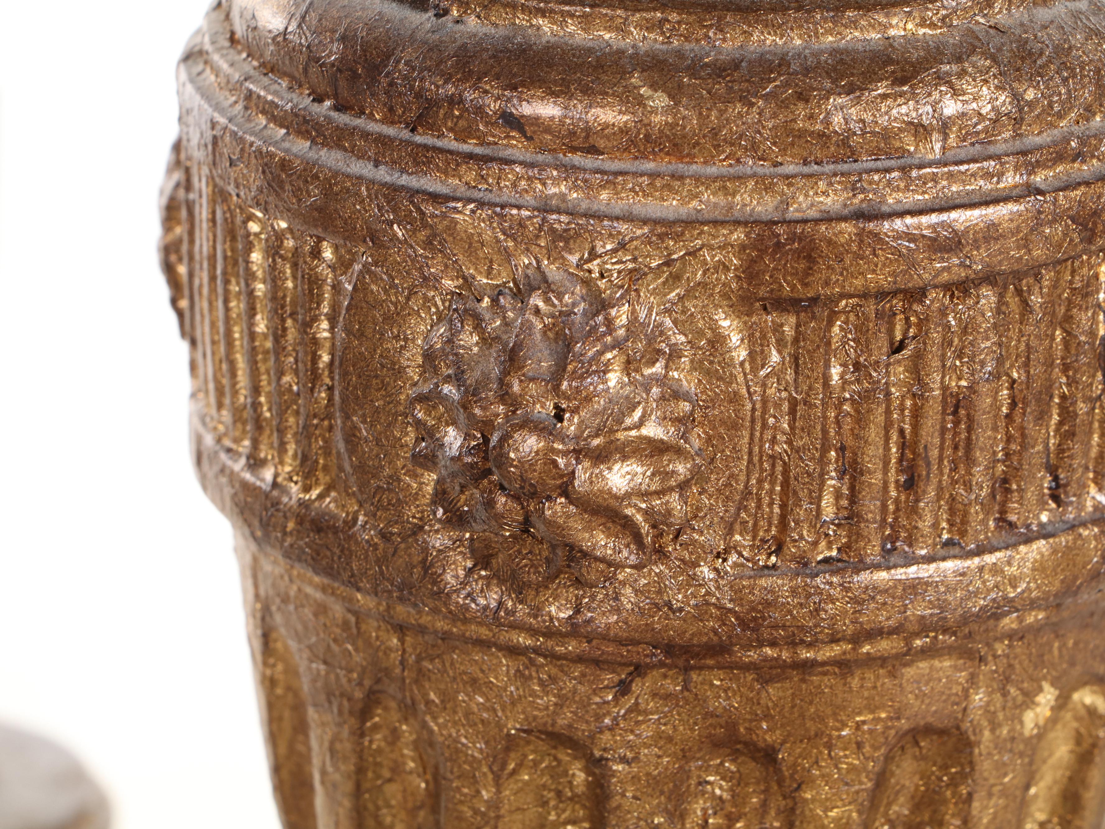 Neoclassical Gilt Metal Four-Arm Chandelier