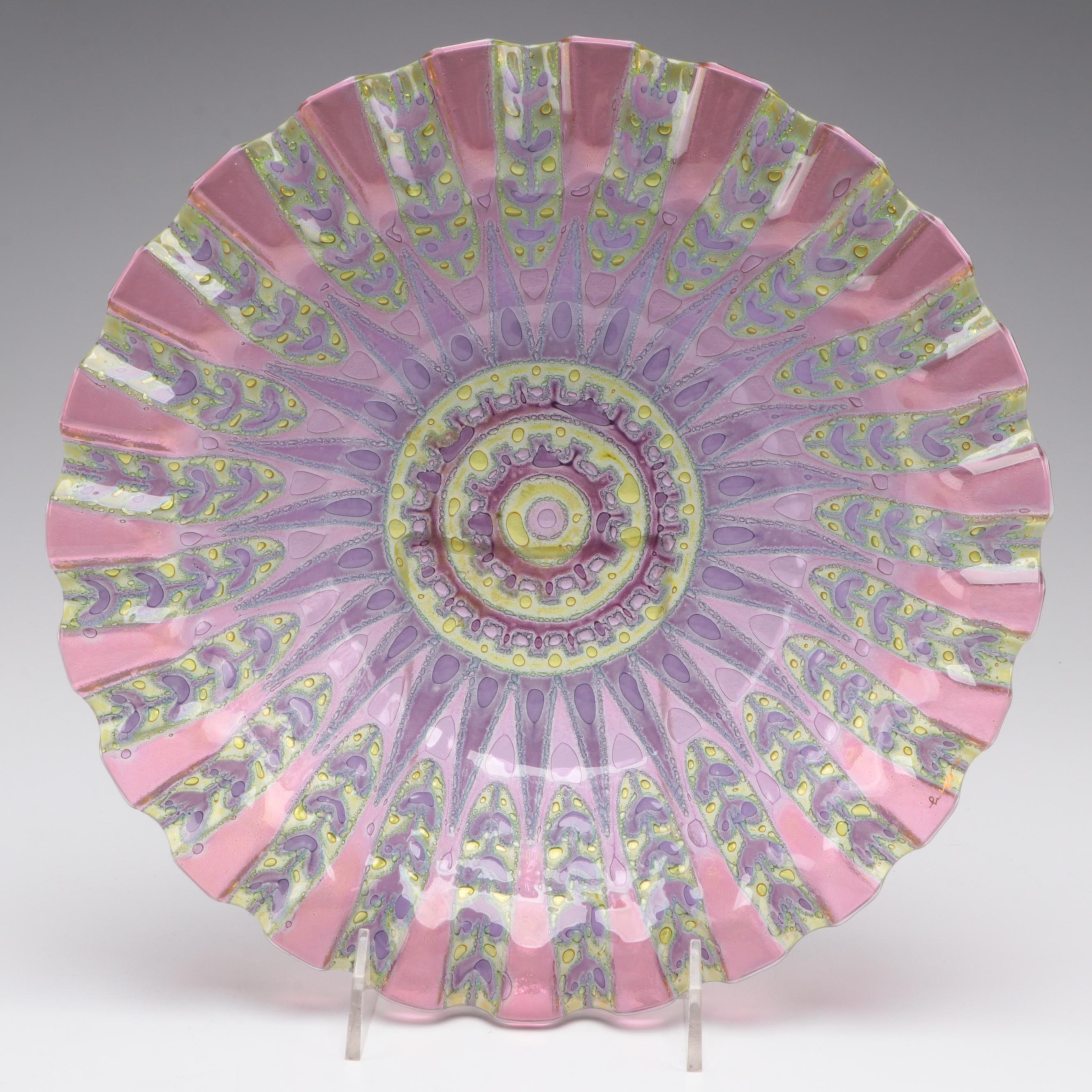 Higgins Fused Glass Fluted Bowl