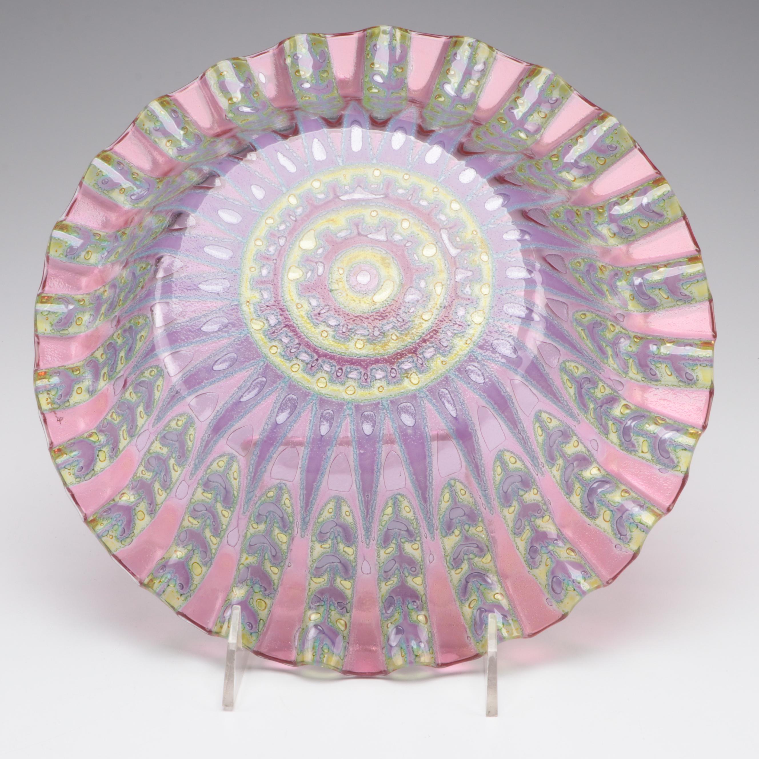 Higgins Fused Glass Fluted Bowl