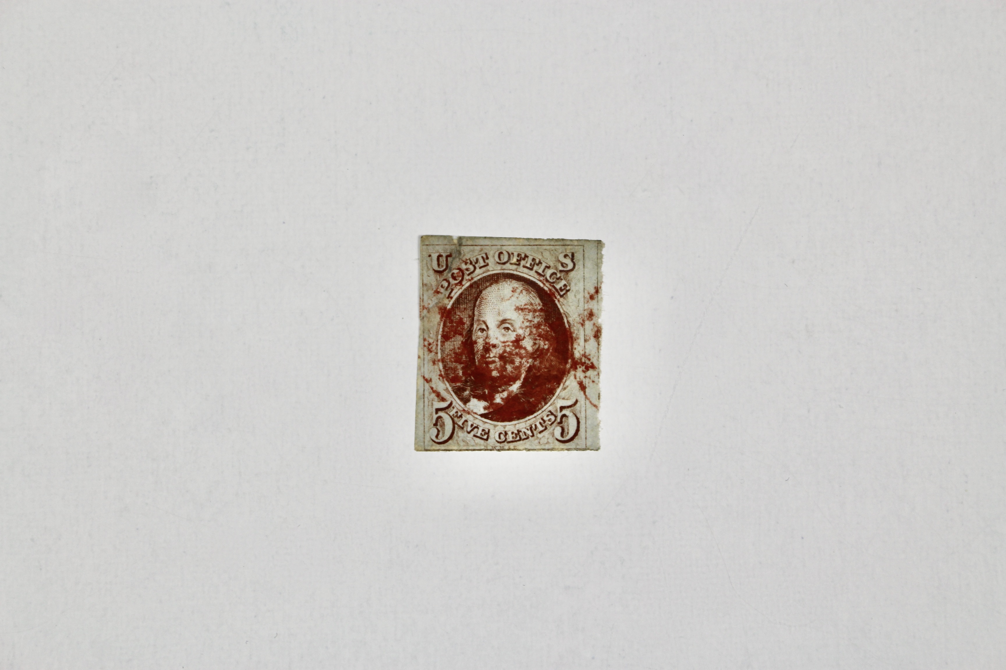 1847 5-Cent Franklin Postage Stamp, First Regular Issue U.S. Stamp