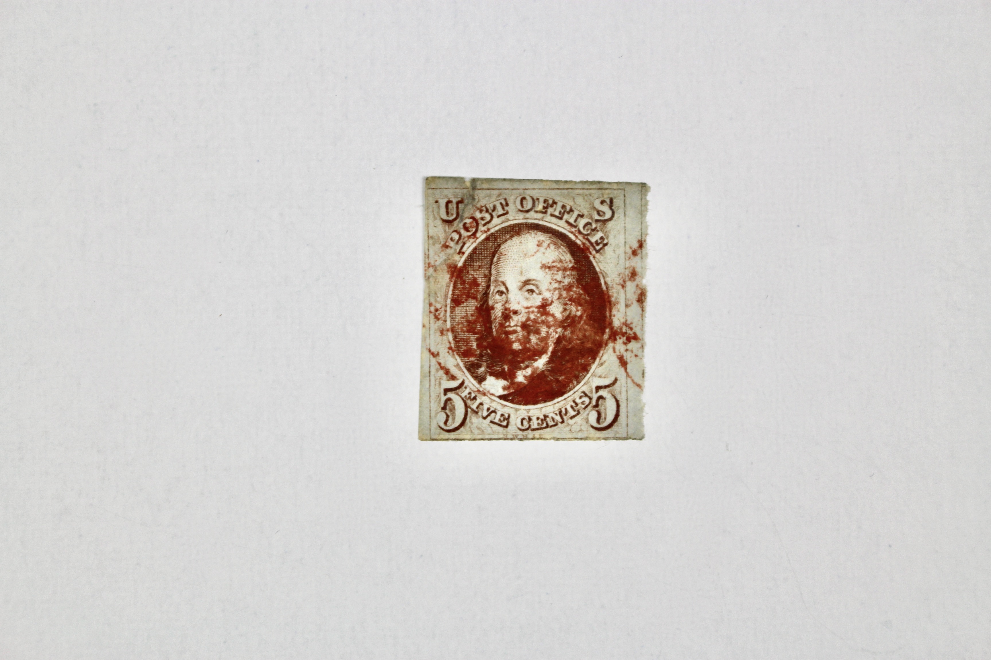 1847 5-Cent Franklin Postage Stamp, First Regular Issue U.S. Stamp