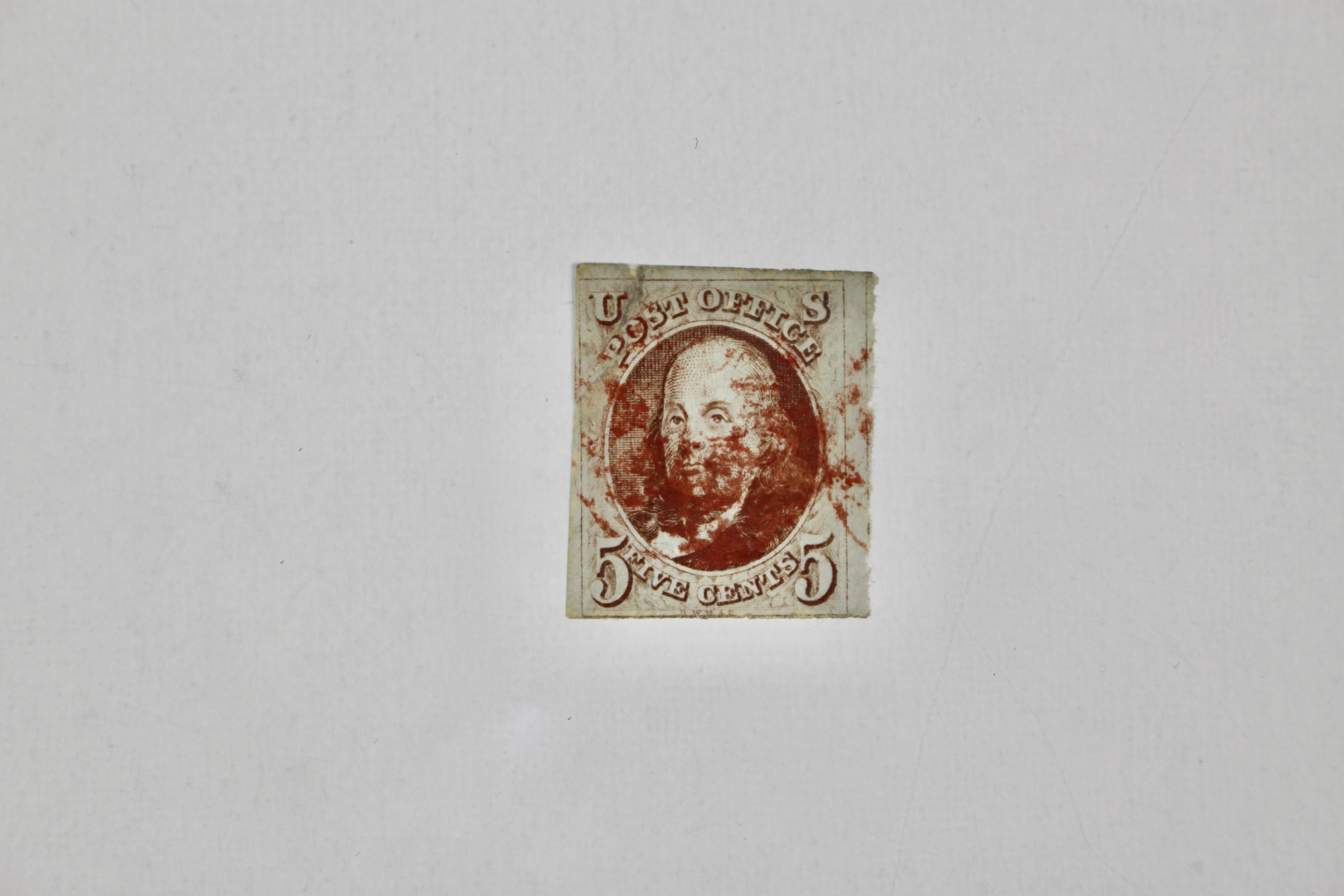 1847 5-Cent Franklin Postage Stamp, First Regular Issue U.S. Stamp