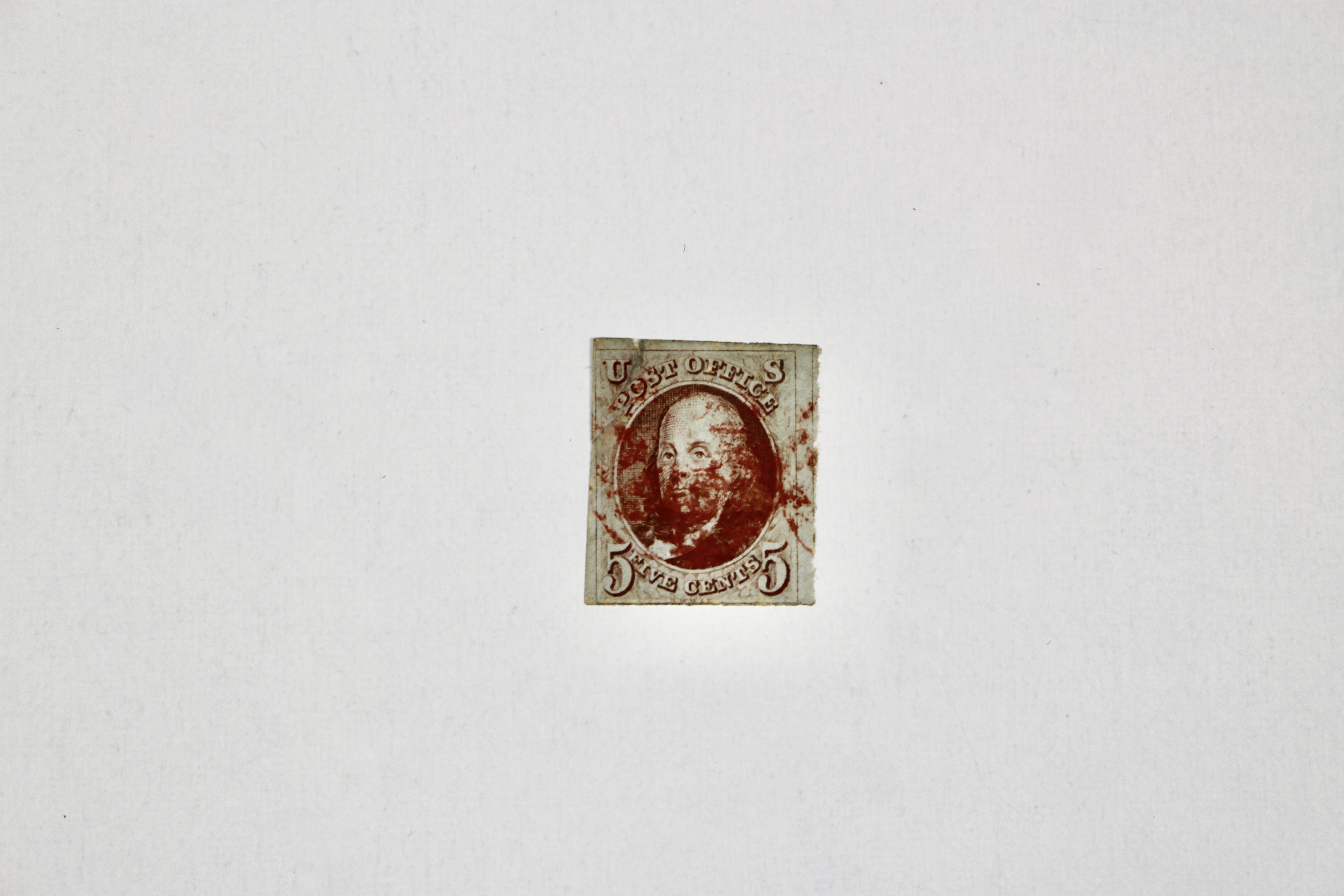 1847 5-Cent Franklin Postage Stamp, First Regular Issue U.S. Stamp