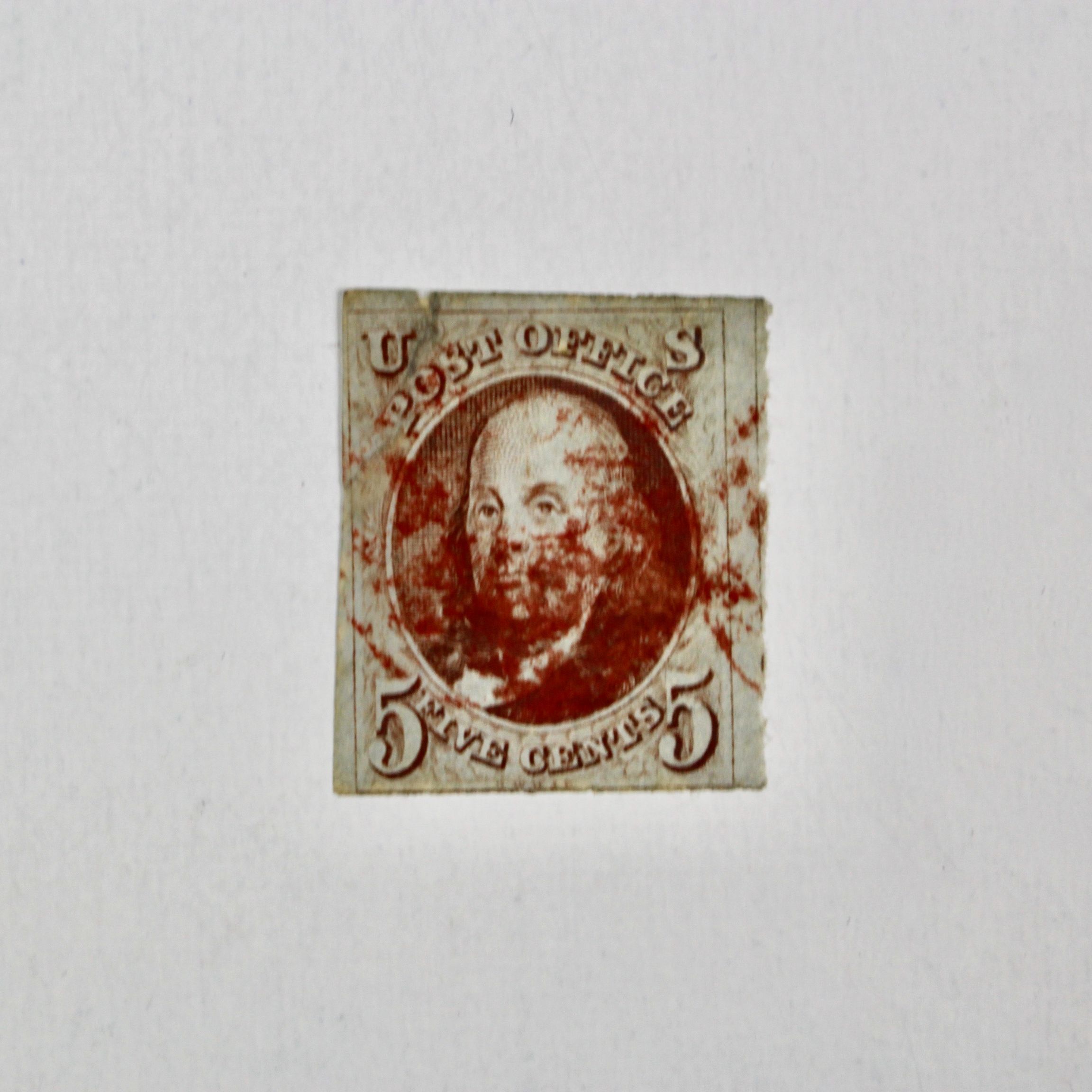 1847 5-Cent Franklin Postage Stamp, First Regular Issue U.S. Stamp