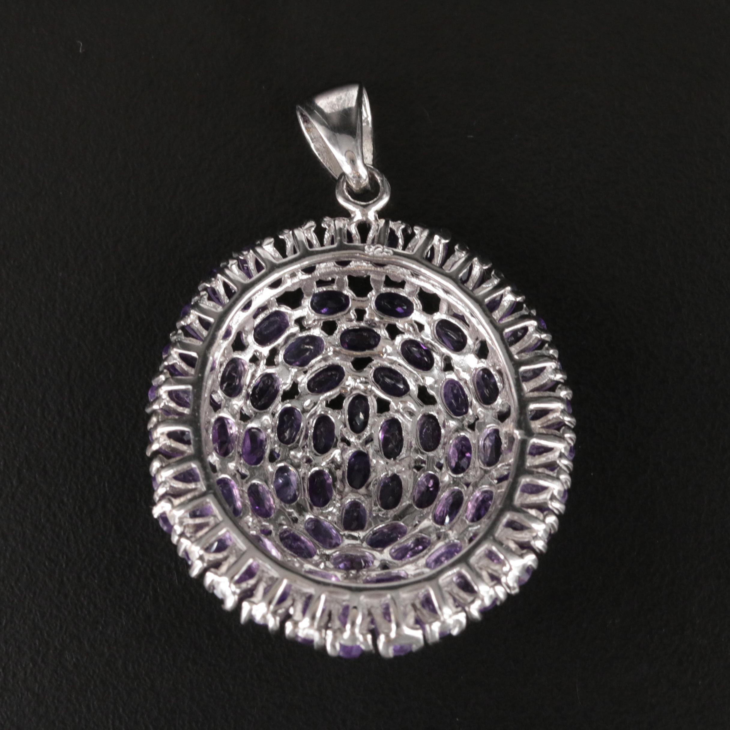 Sterling Amethyst Medallion Pendant