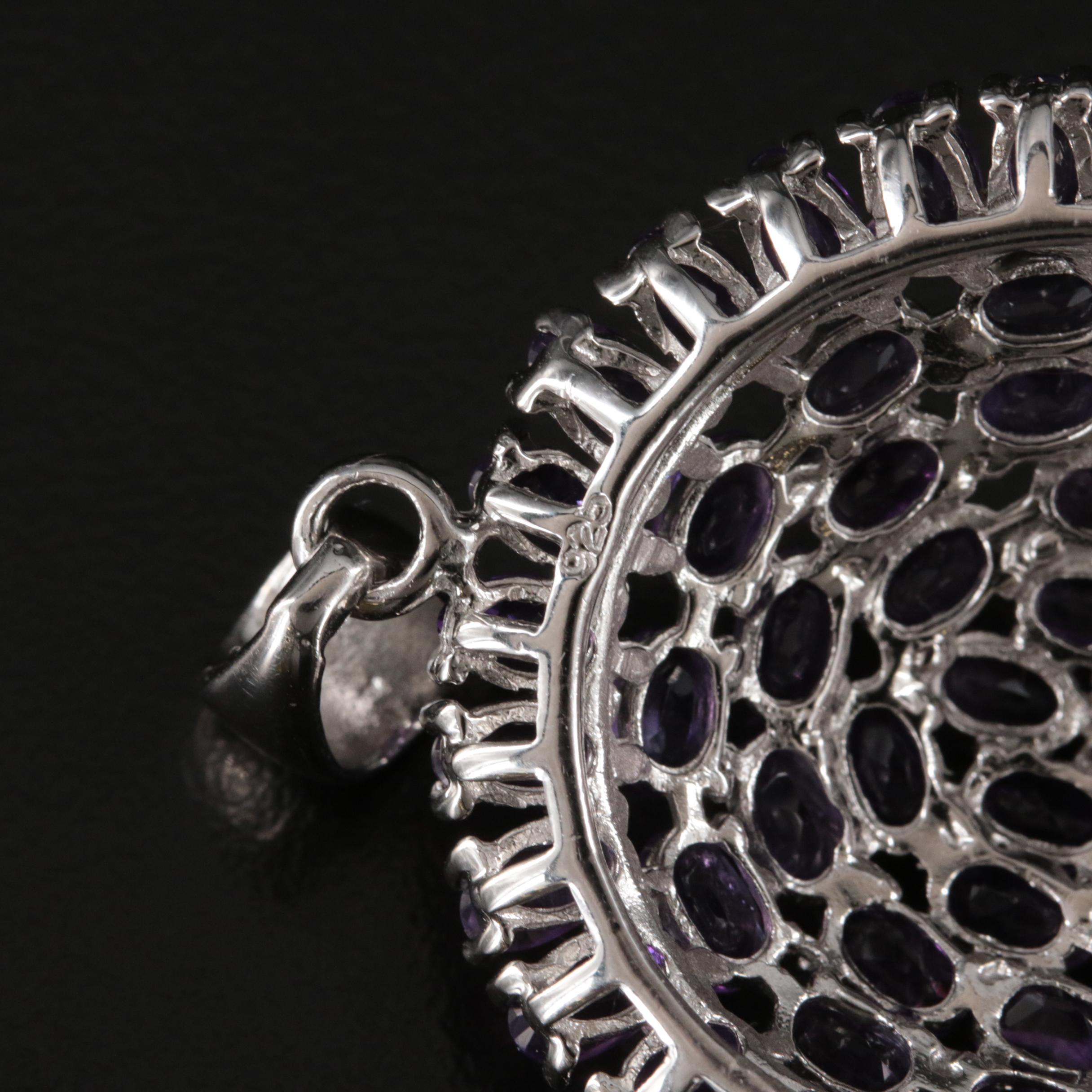 Sterling Amethyst Medallion Pendant