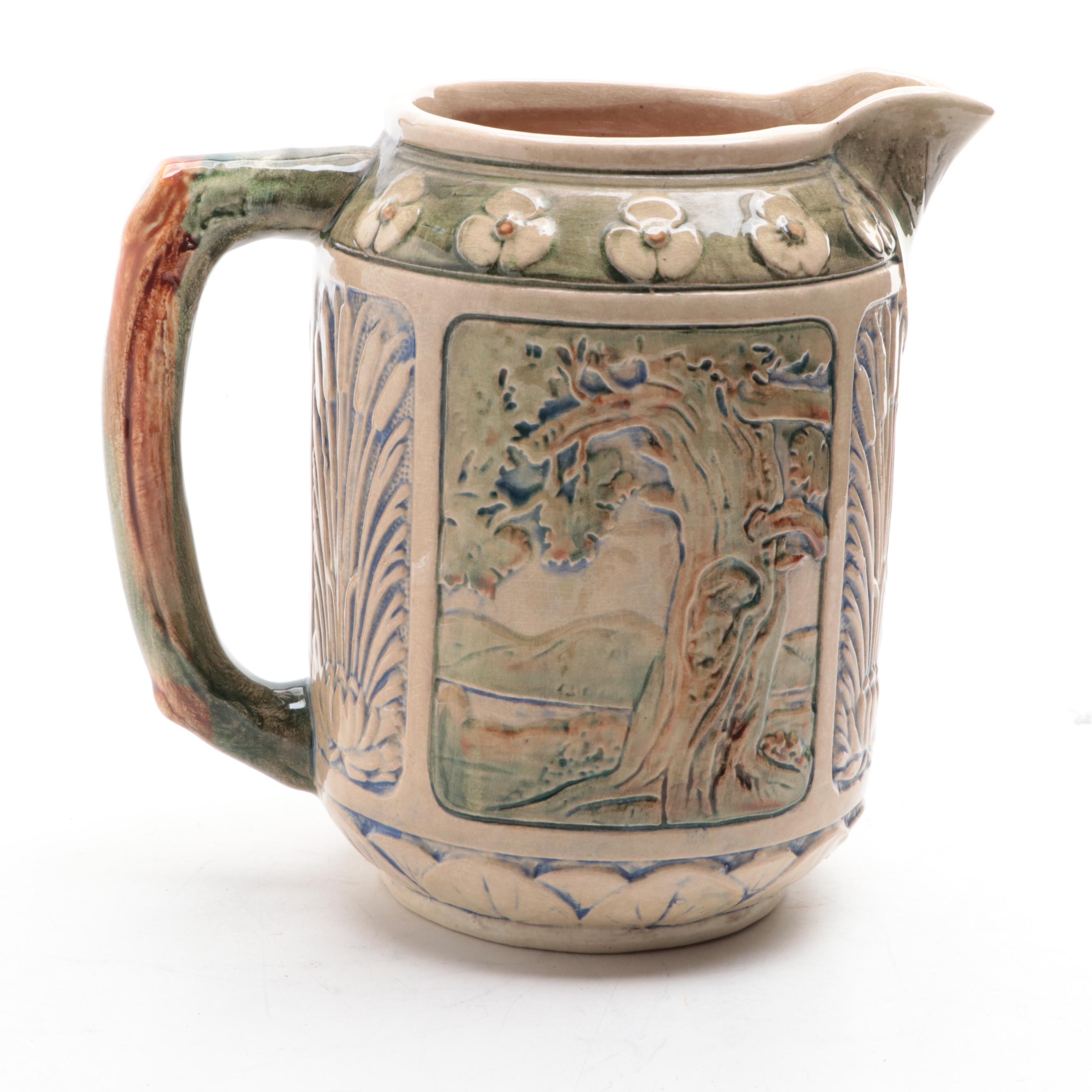 Weller Zona Kingfisher Pitcher, Early 20th Century