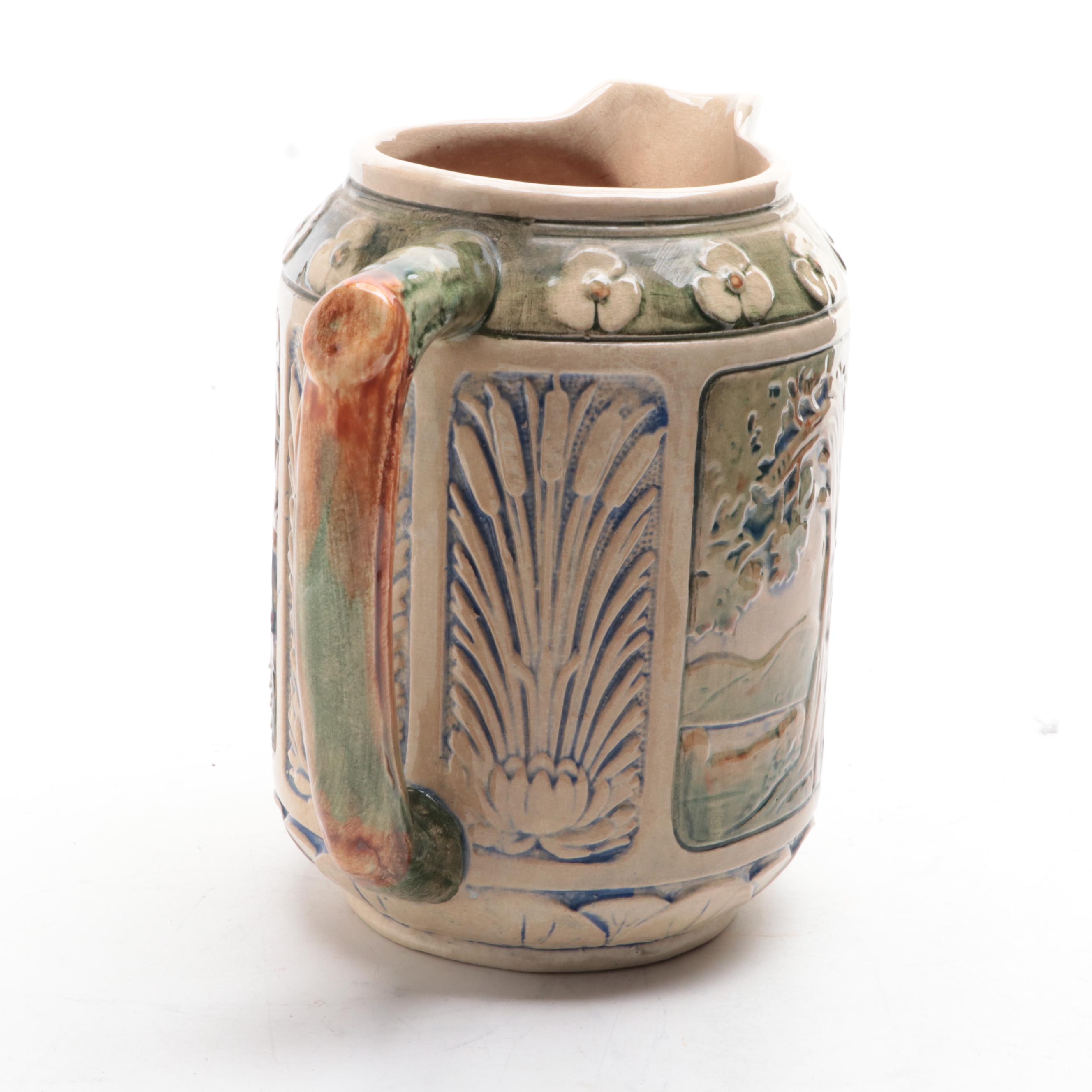 Weller Zona Kingfisher Pitcher, Early 20th Century