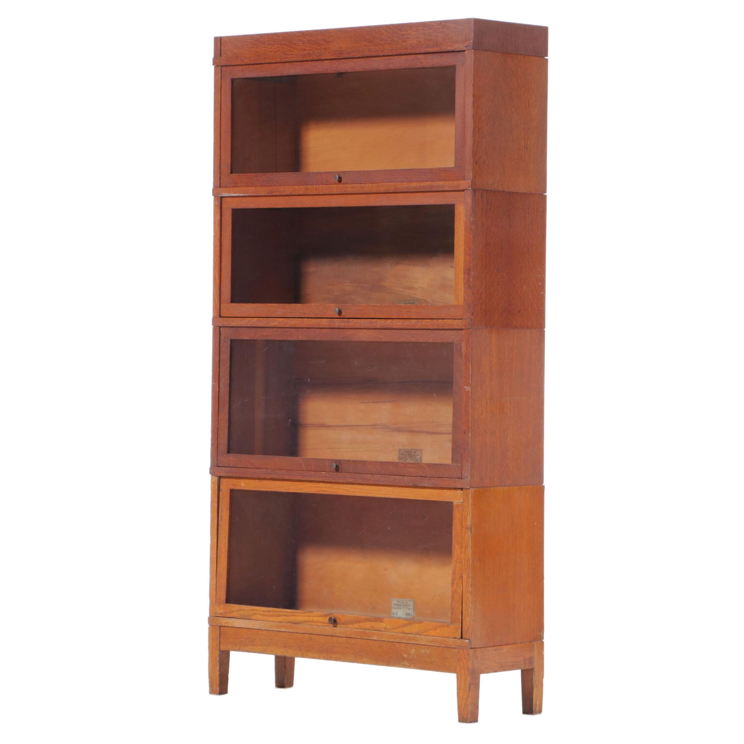 Globe-Wernicke Quartersawn Oak Four-Stack Barrister's Bookcase, Early 20th C.