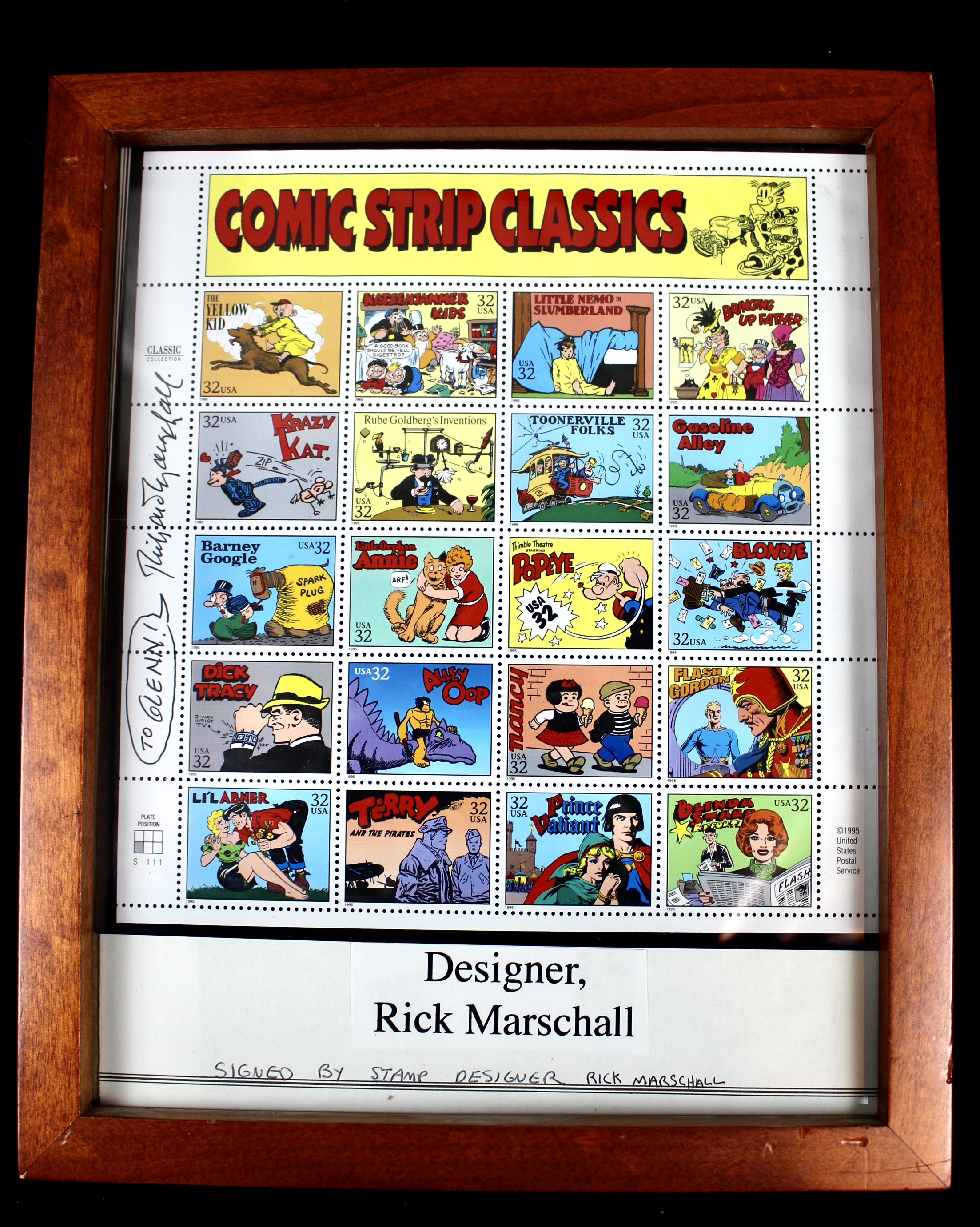 "Comic Strip Classics" U.S. Miniature Postage Stamp Sheet
