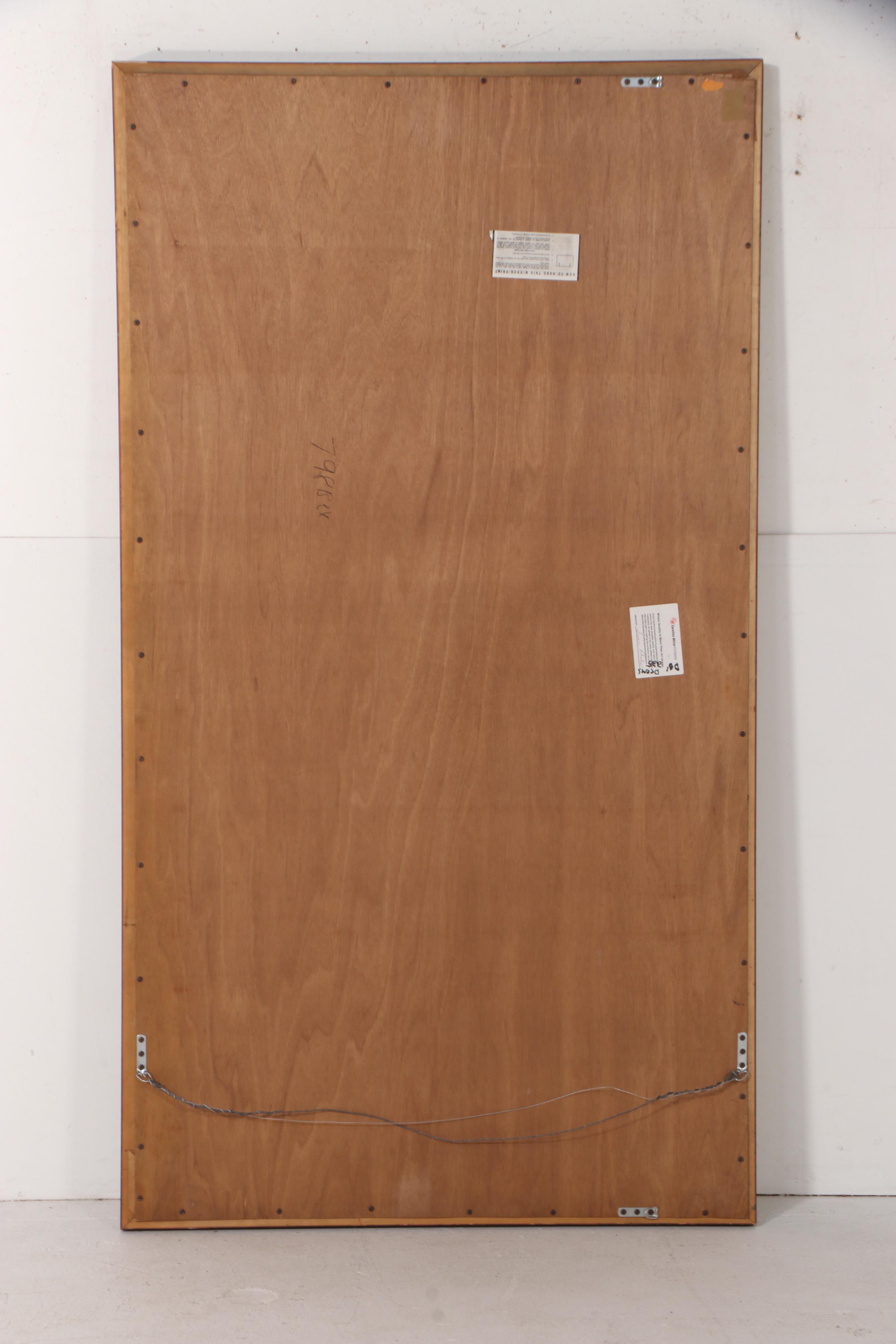 Monumental Carolina Mirror Co. Neoclassical Style Ebonized & Parcel-Gilt Mirror