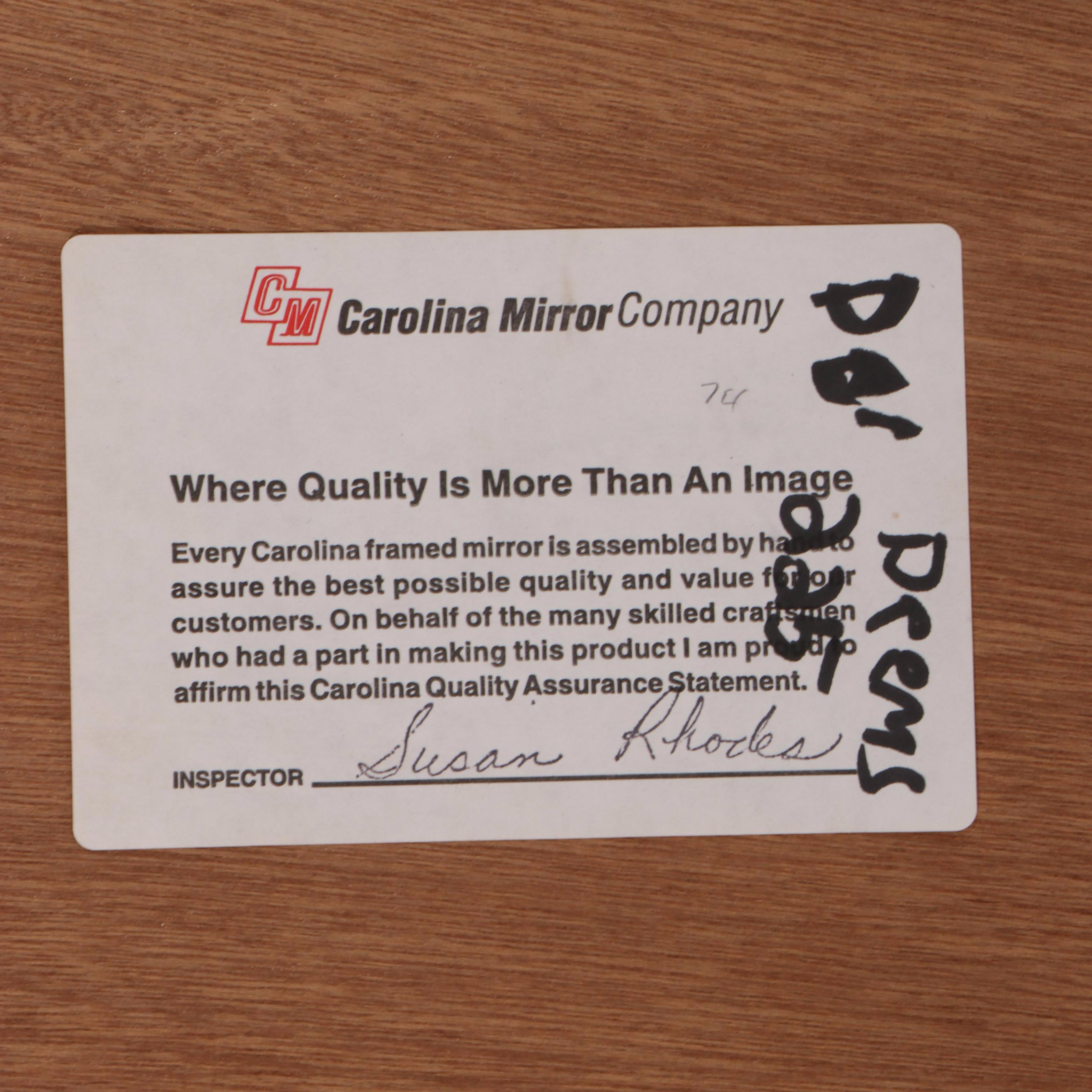 Monumental Carolina Mirror Co. Neoclassical Style Ebonized & Parcel-Gilt Mirror