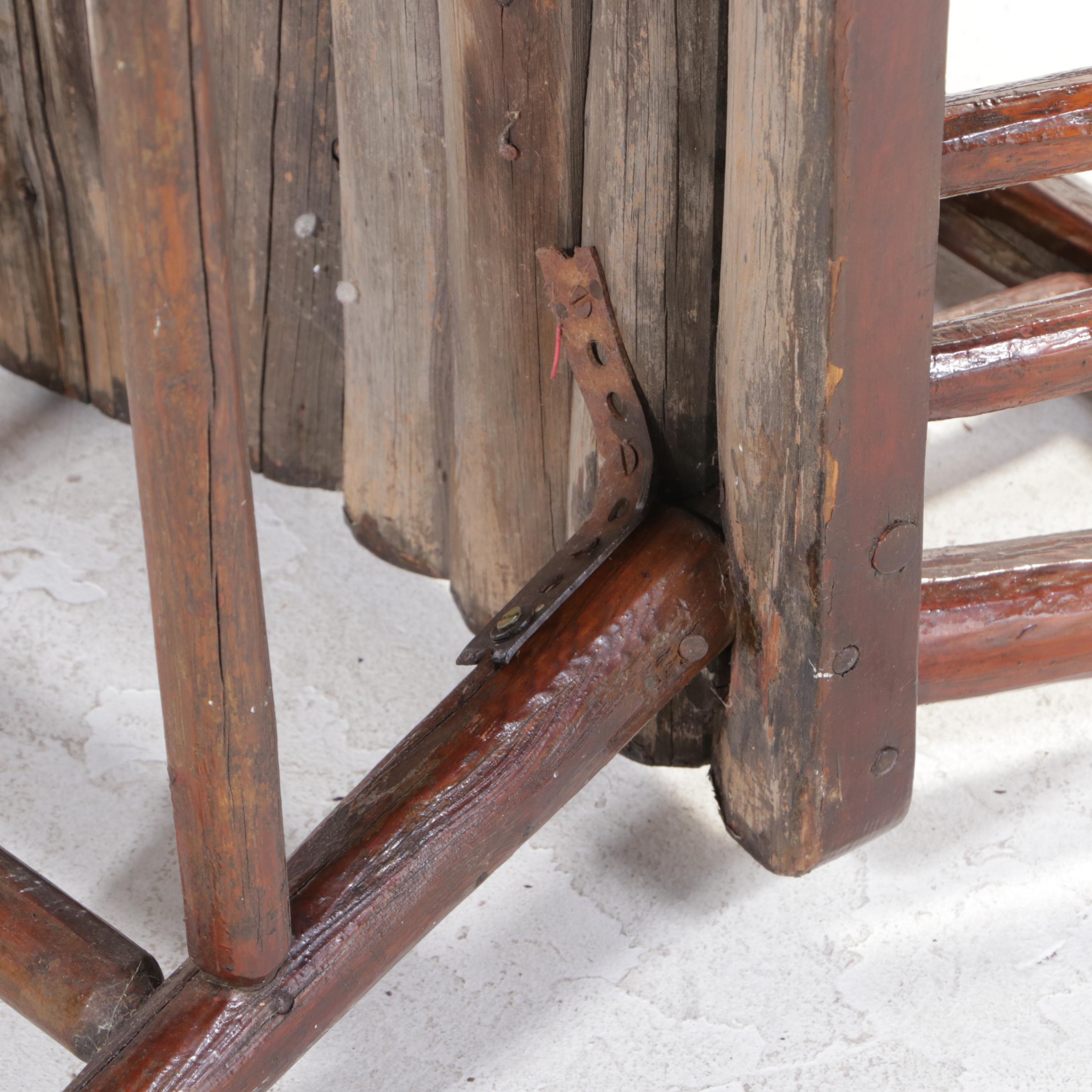 Rustic Pine Spindle-Back Armchair, 20th Century