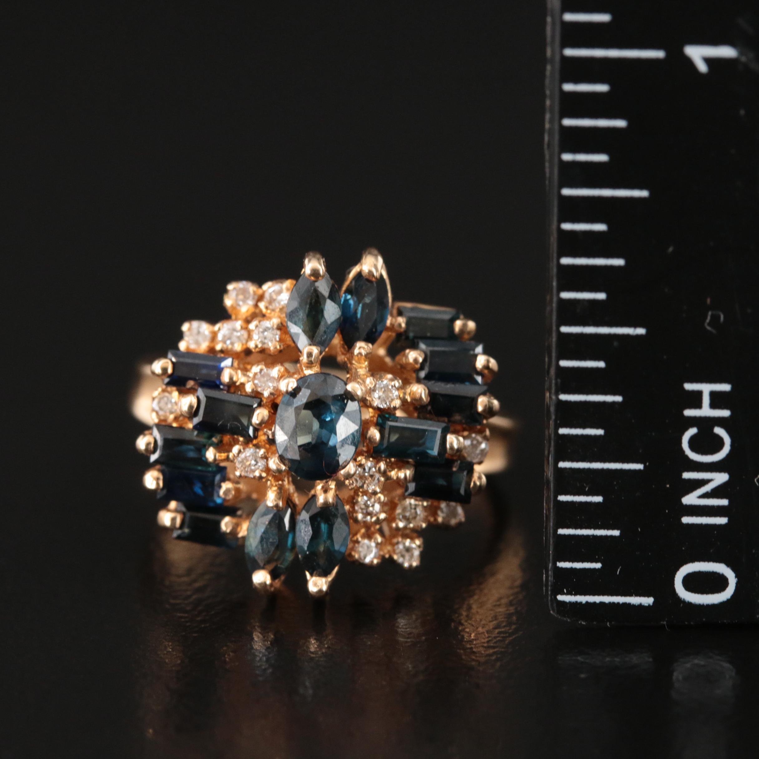 14K Sapphire and Diamond Ring