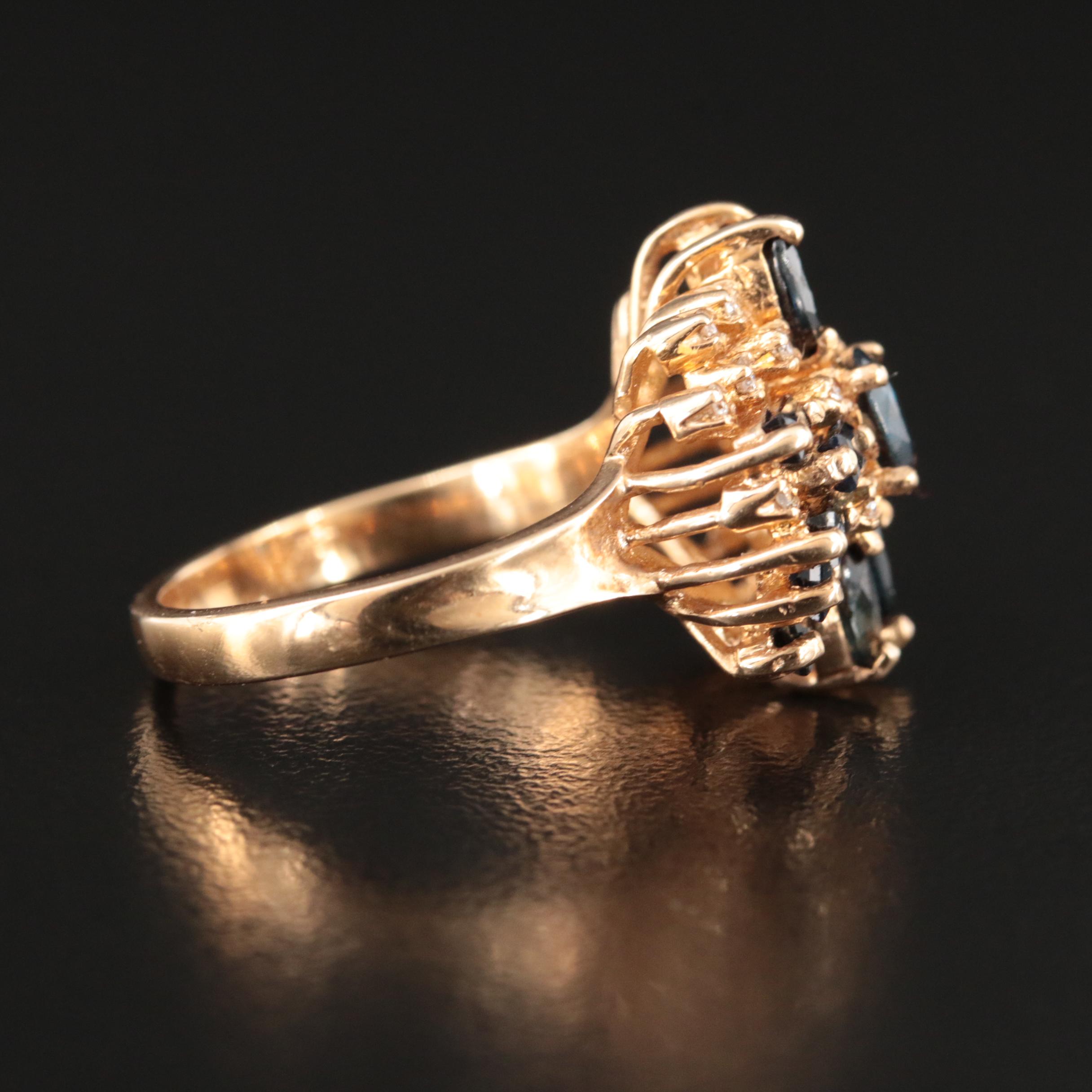 14K Sapphire and Diamond Ring