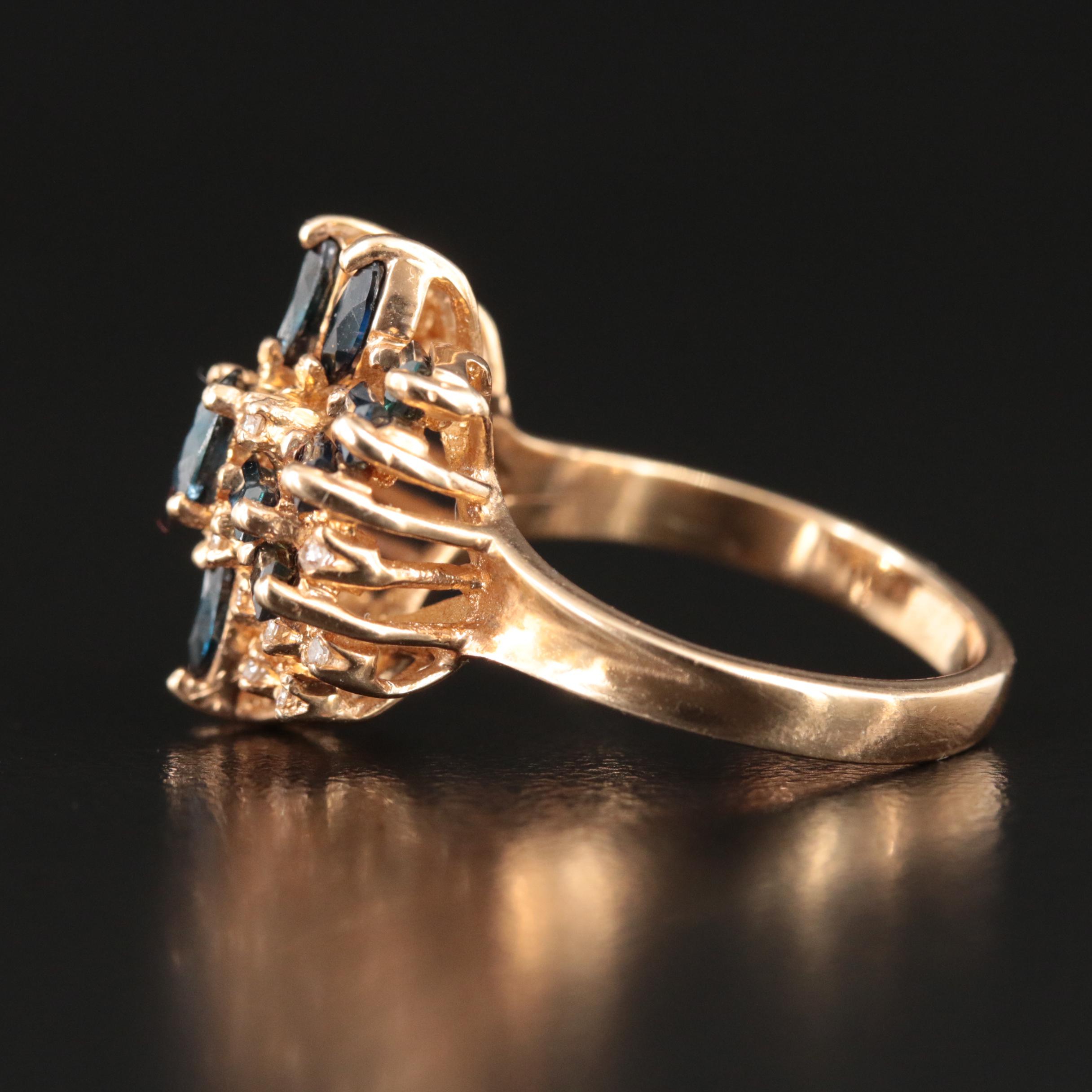 14K Sapphire and Diamond Ring