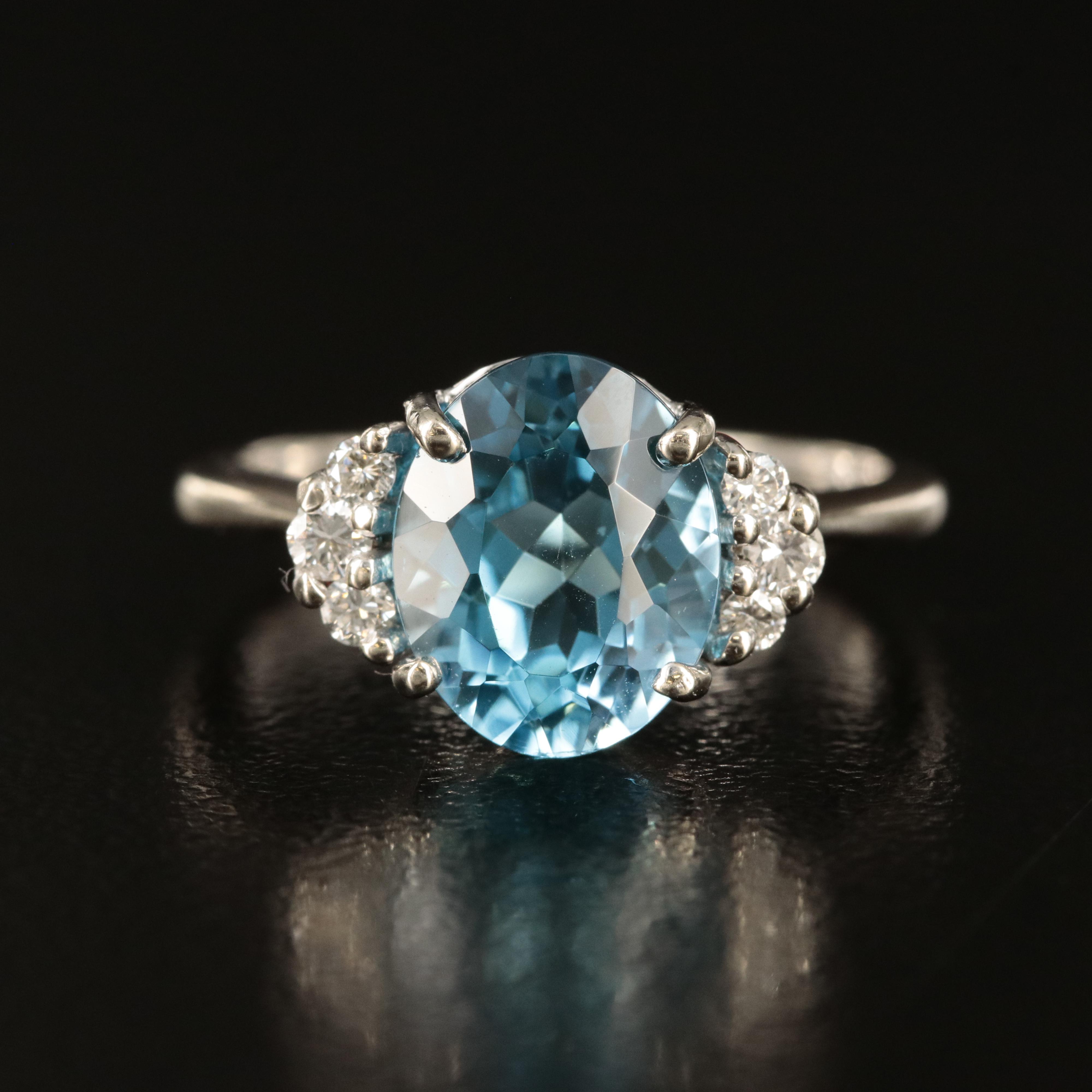 14K Topaz and Diamond Ring