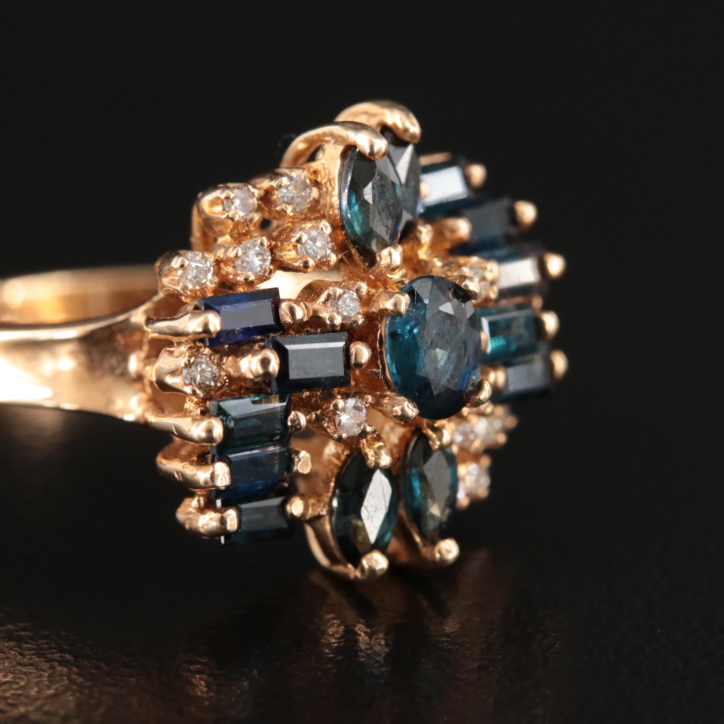 14K Sapphire and Diamond Ring