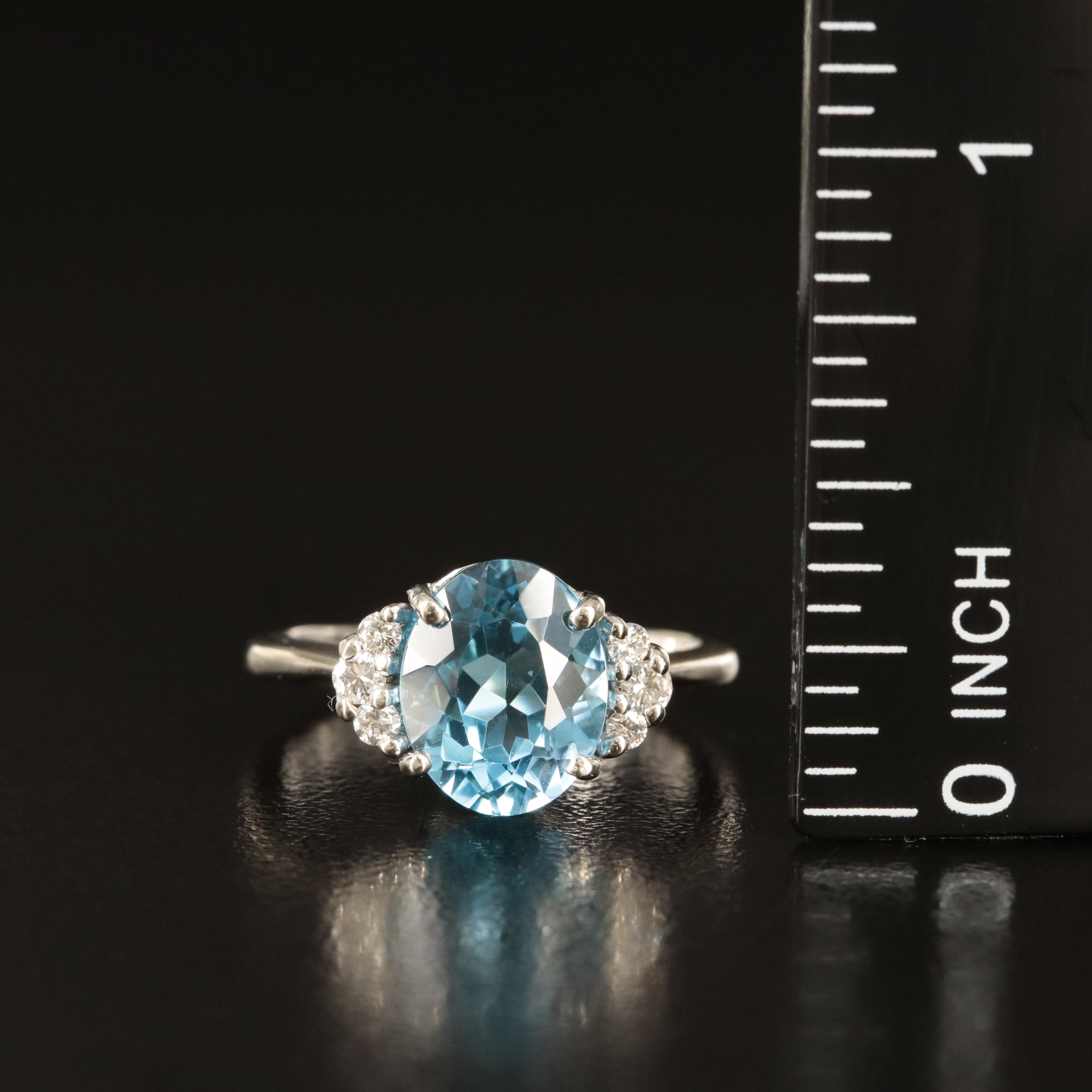 14K Topaz and Diamond Ring