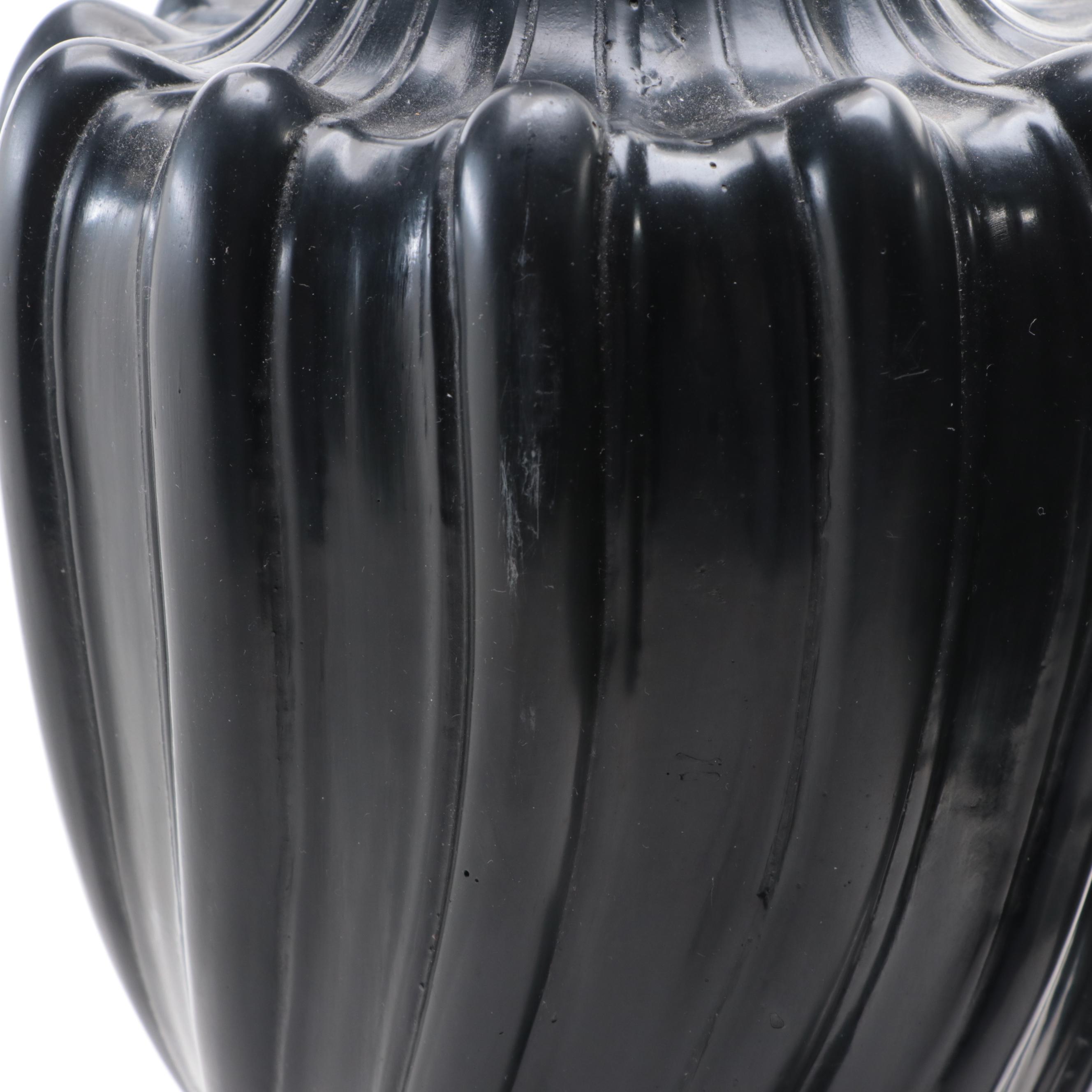 Black Neoclassical Style Composite Urns