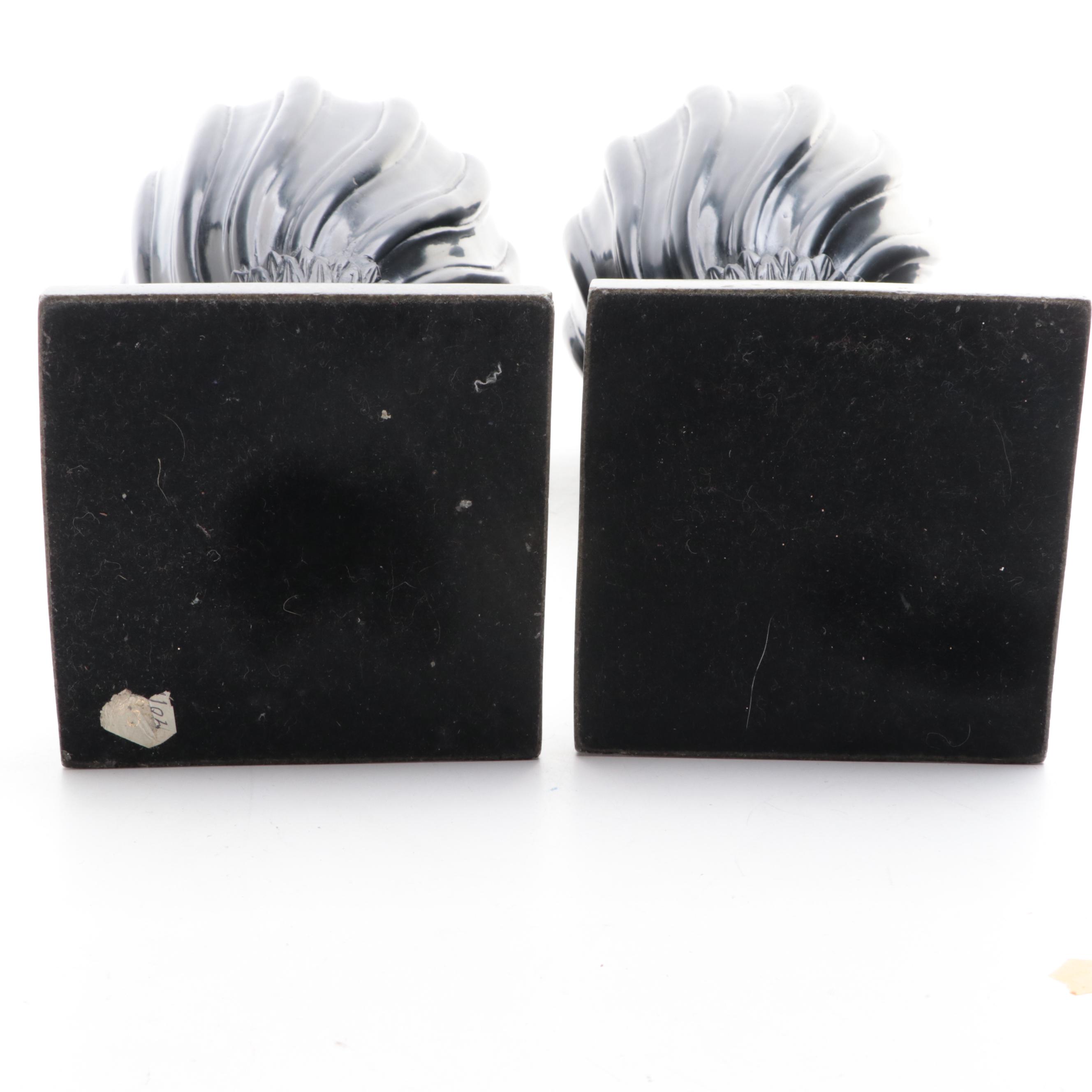 Black Neoclassical Style Composite Urns