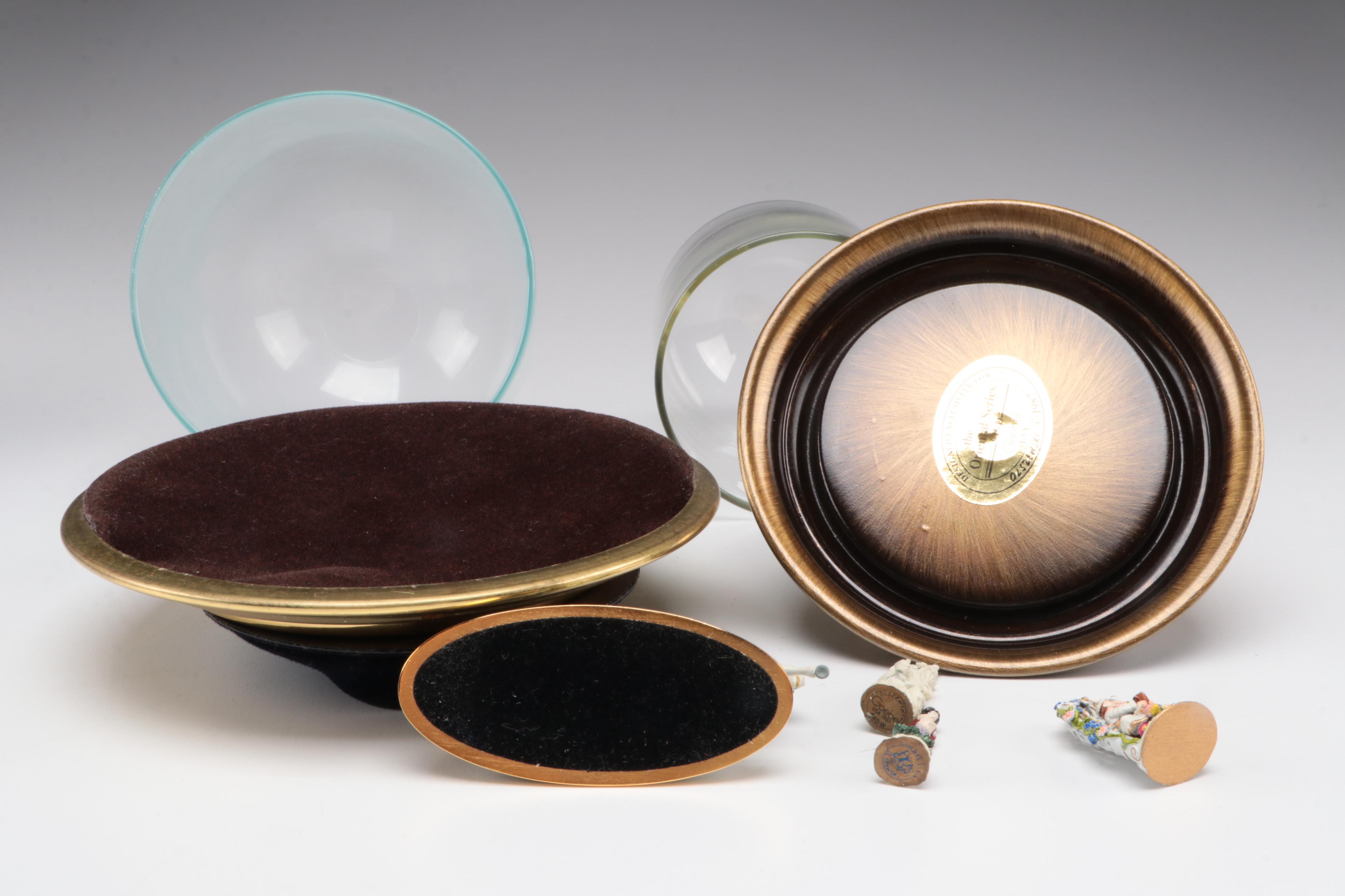 Chinese Famille Rose Porcelain Shard Boxes with Figurines and Other Décor