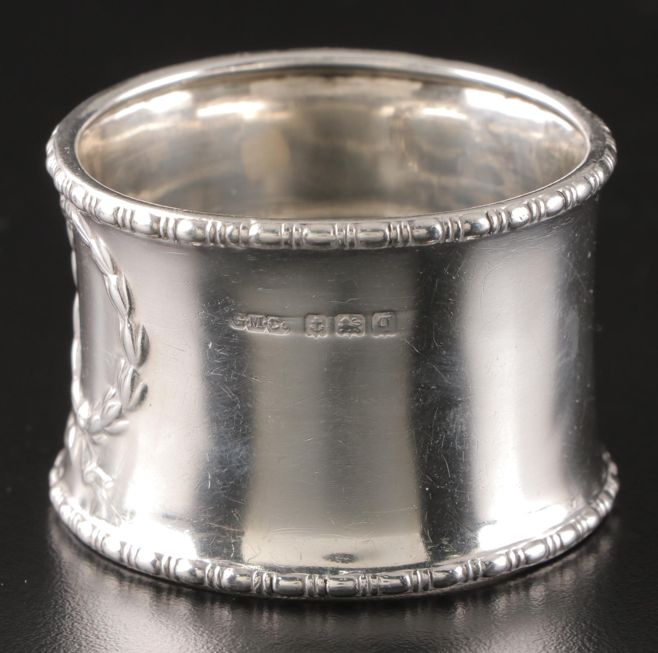 Gorham Manufacturing Co. English Sterling Adams Style and Other Napkin Rings